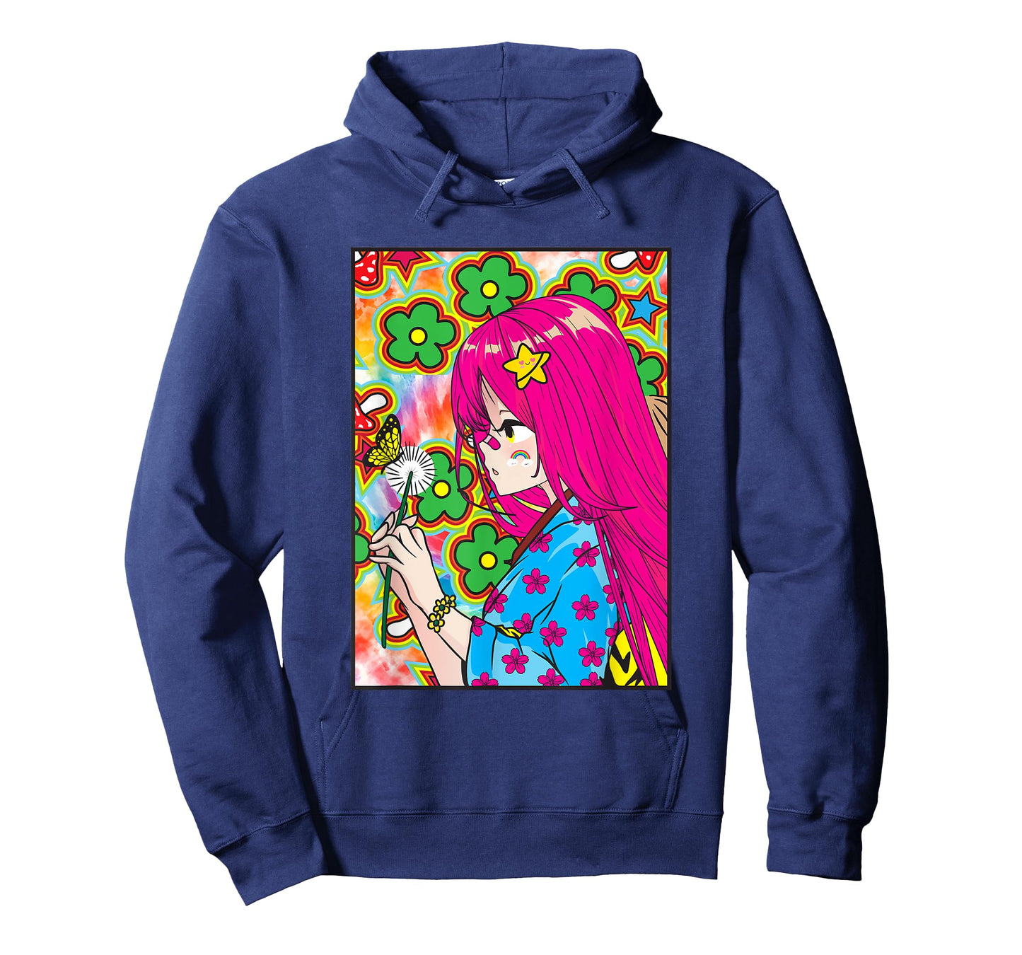 Kidcore Aesthetic Japanese Anime Girl Kawaii Flowers Old T-Shirt