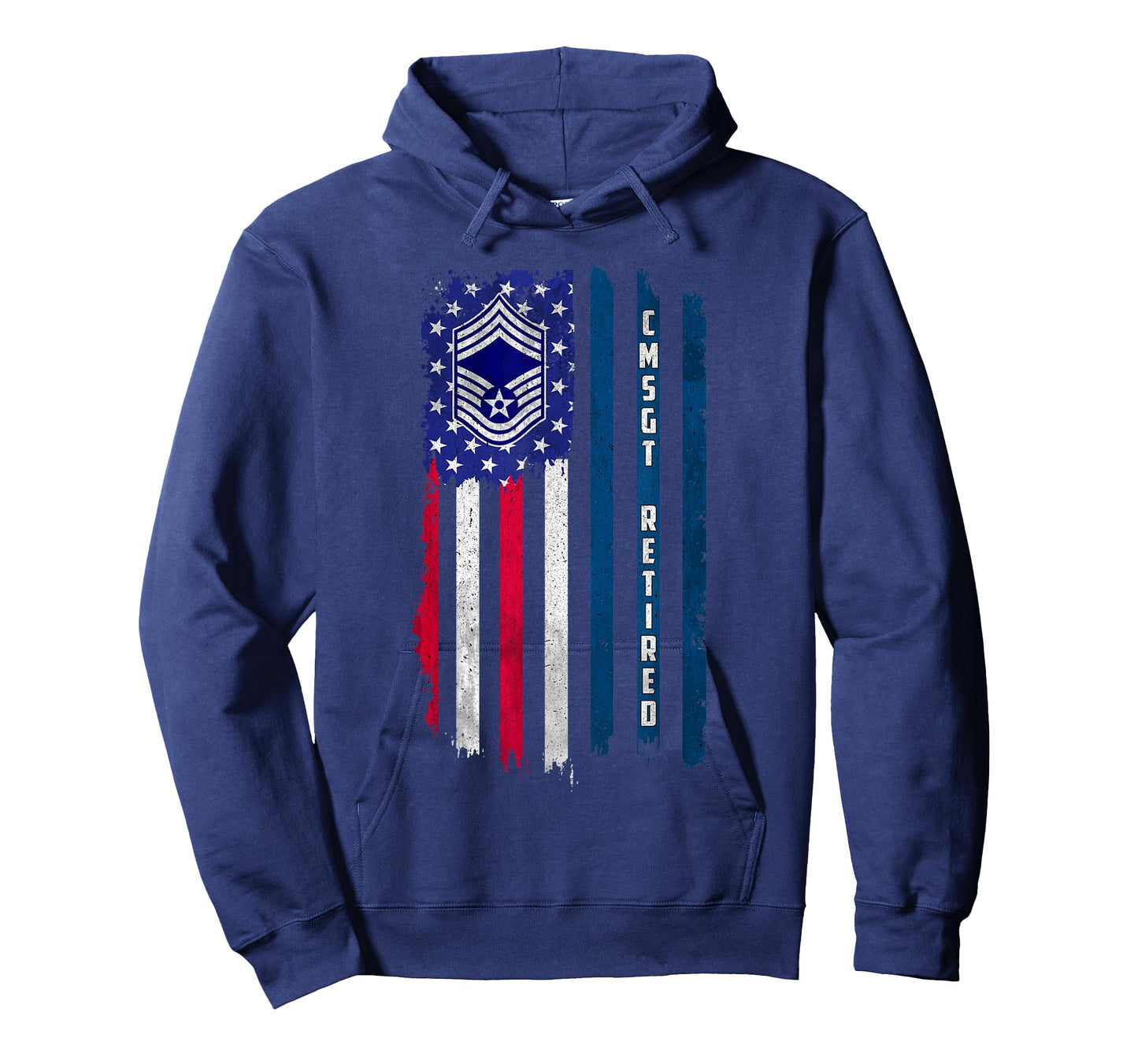 Retired E-9 Chief Master Sergeant CMSgt Rank American Flag T-Shirt