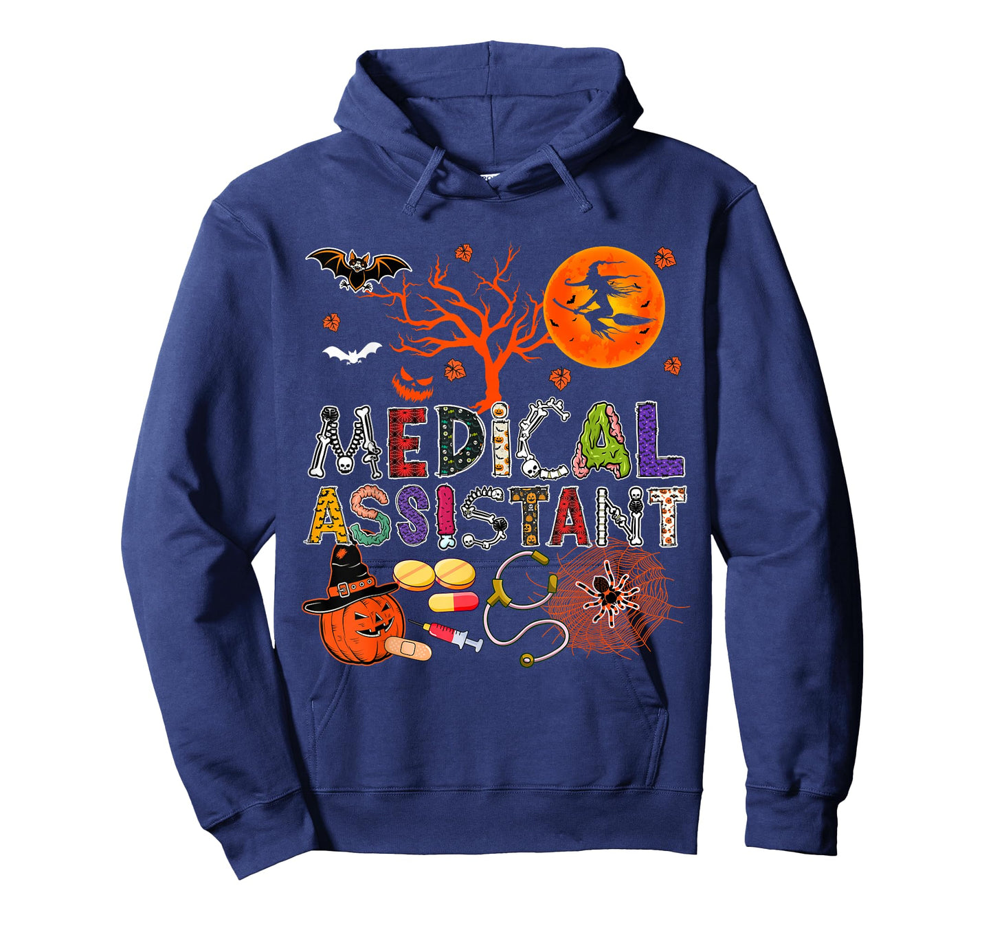 Medical Assistant Halloween Zombie Costume Scary Pumpkin T-Shirt