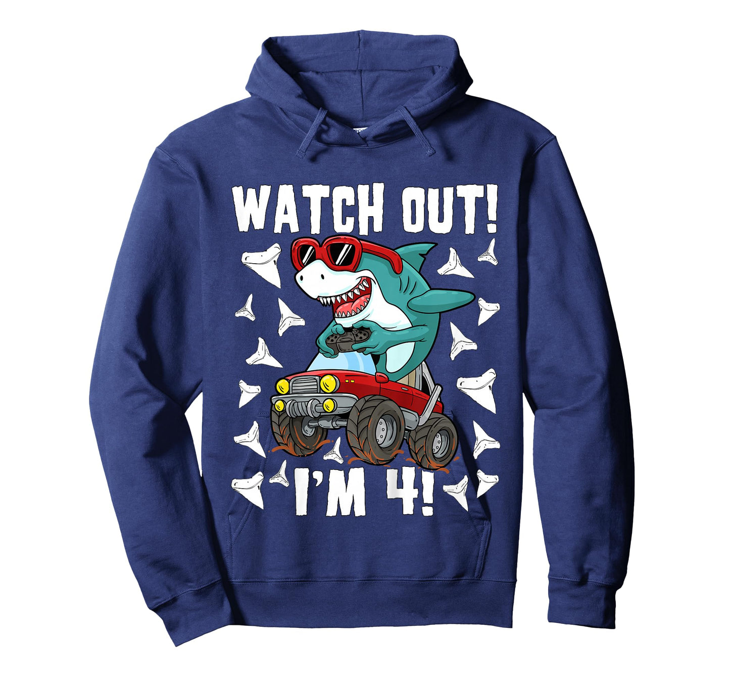 4 Years Old 4th Birthday Shark Boy Girl Monster Truck Gamer T-Shirt