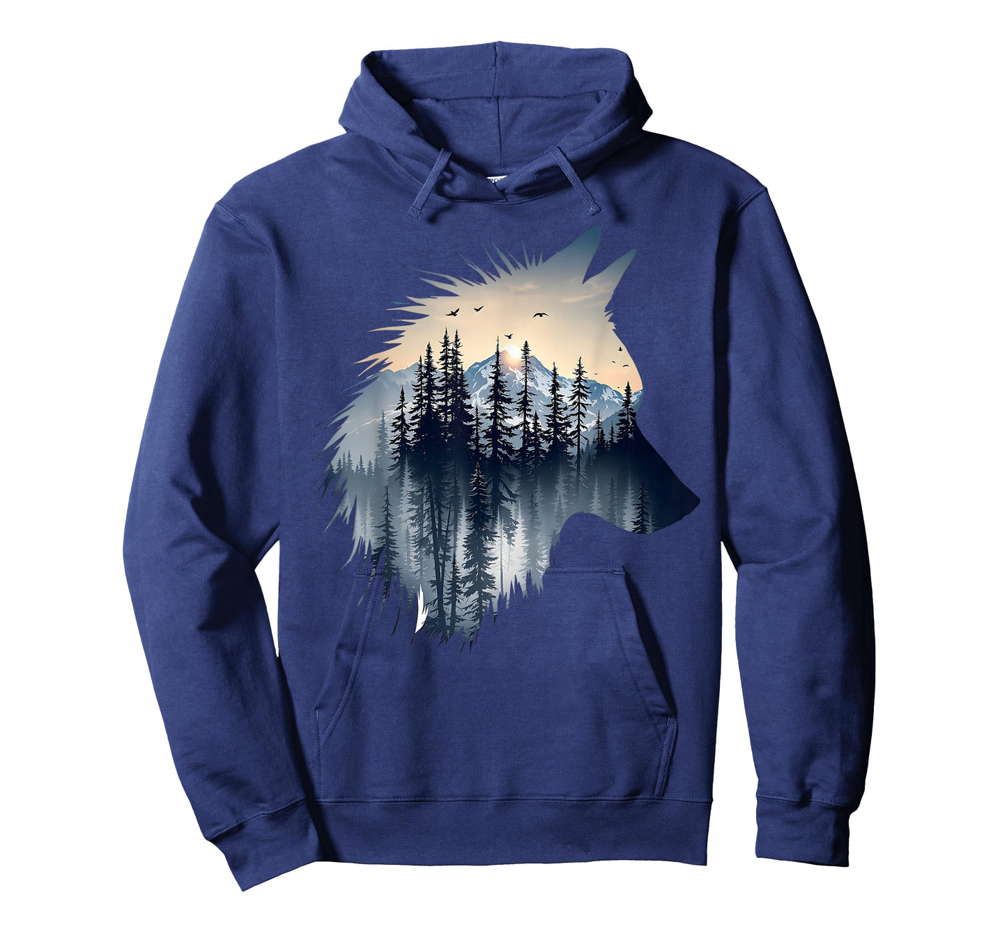 Wolf With Mountain Forest And Wildlife Scene Outdoor T-Shirt