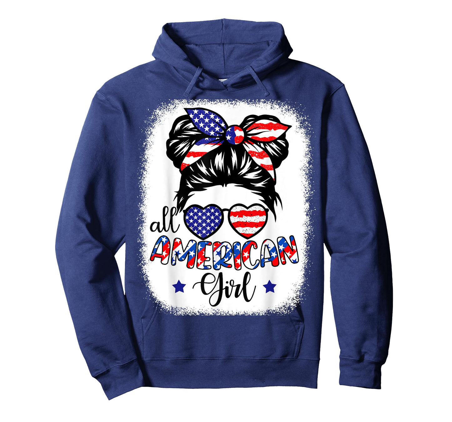All American Girl Shirt USA Flag 4th July Women Kids Patriot T-Shirt