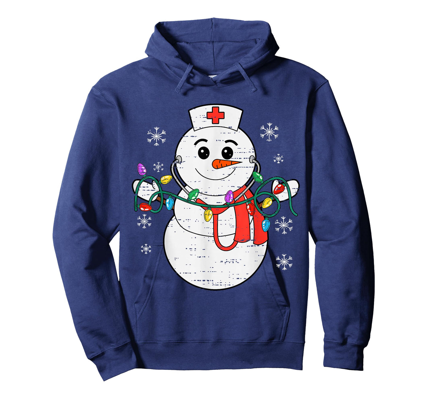 Snowman Nurse Christmas Stethoscope Xmas Scrub Top Women T-Shirt