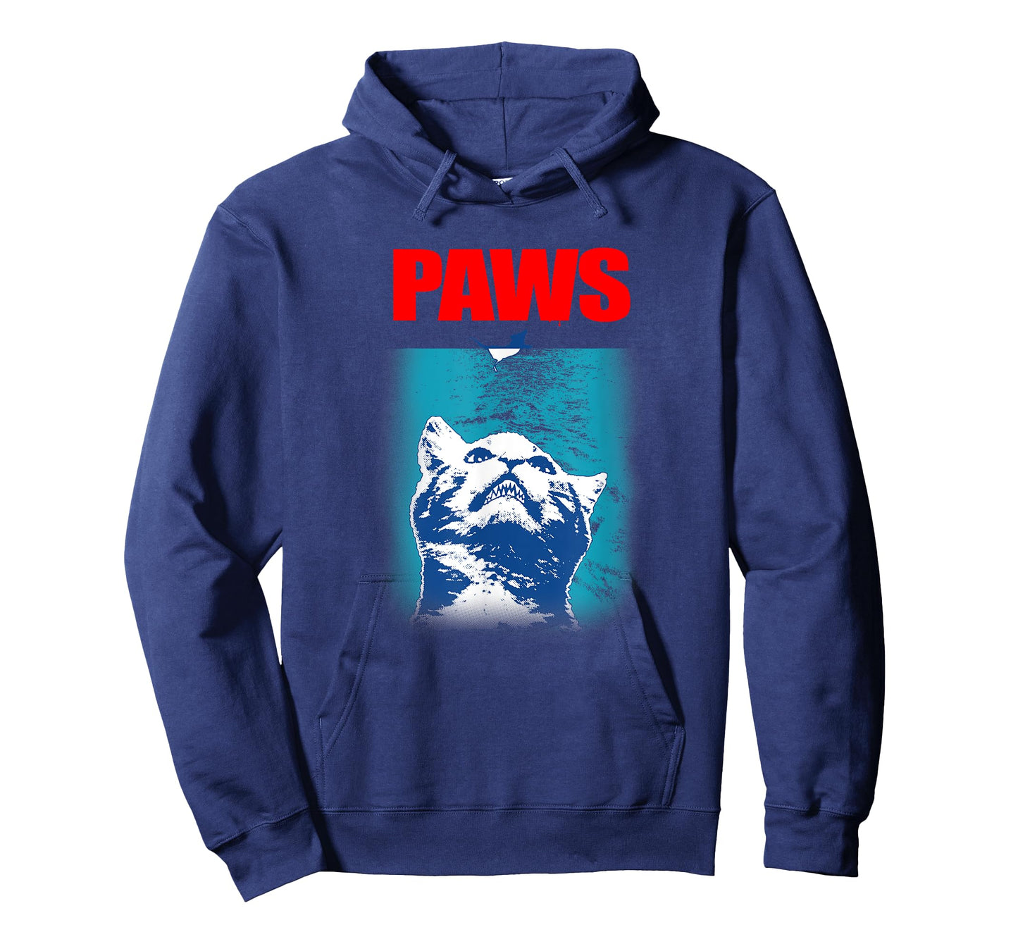 Paws Underwater Shark Attack T-shirt Funny Cat Parody Gift T-Shirt for Men Women Girls Kids