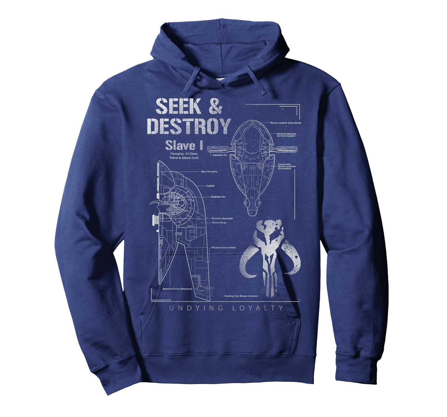 Star Wars Boba Slave I Ship Seek & Destroy Schematic T-Shirt T-Shirt