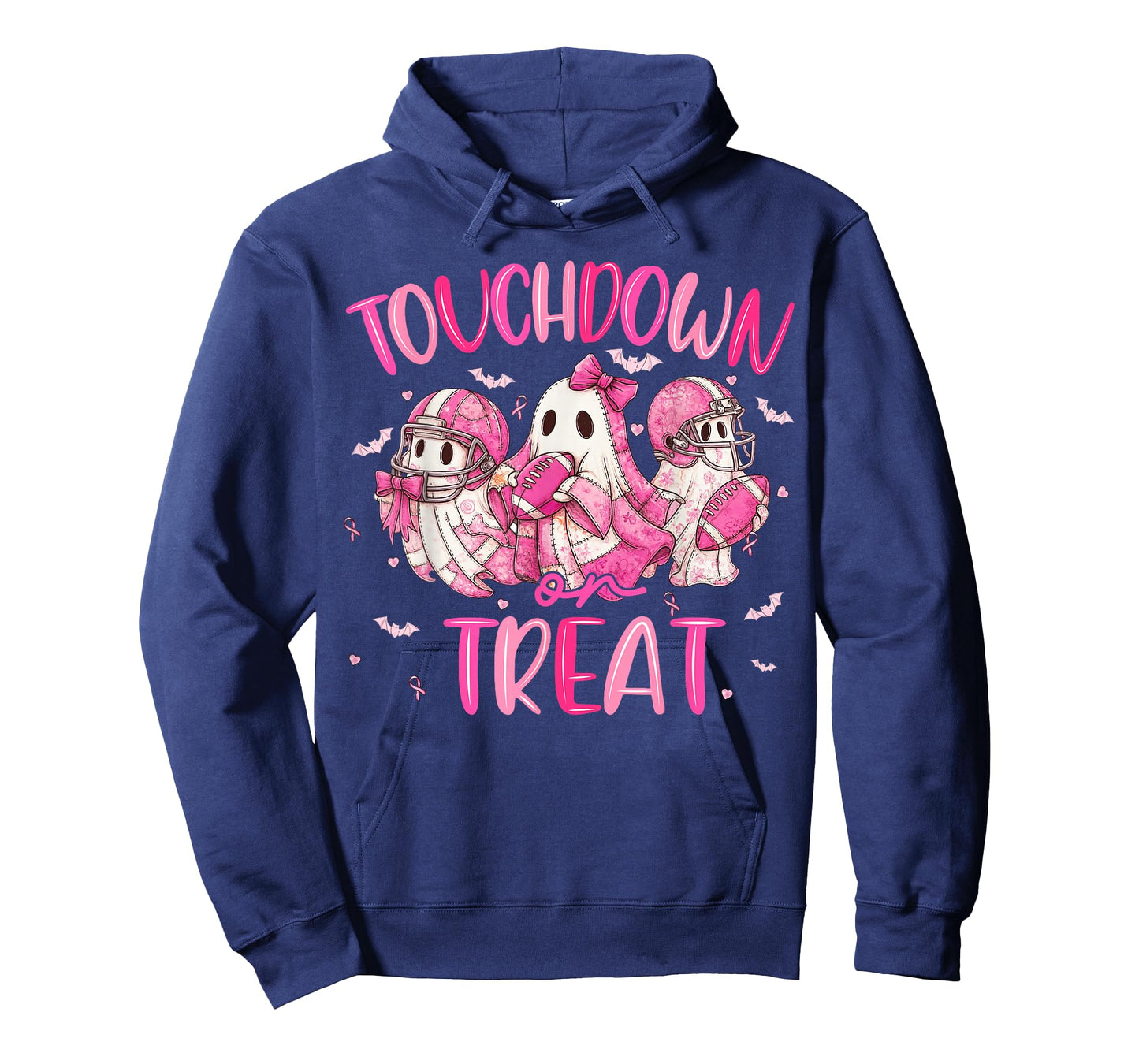 Touchdown Or Treat Halloween Boo Football Breast Cancer T-Shirt