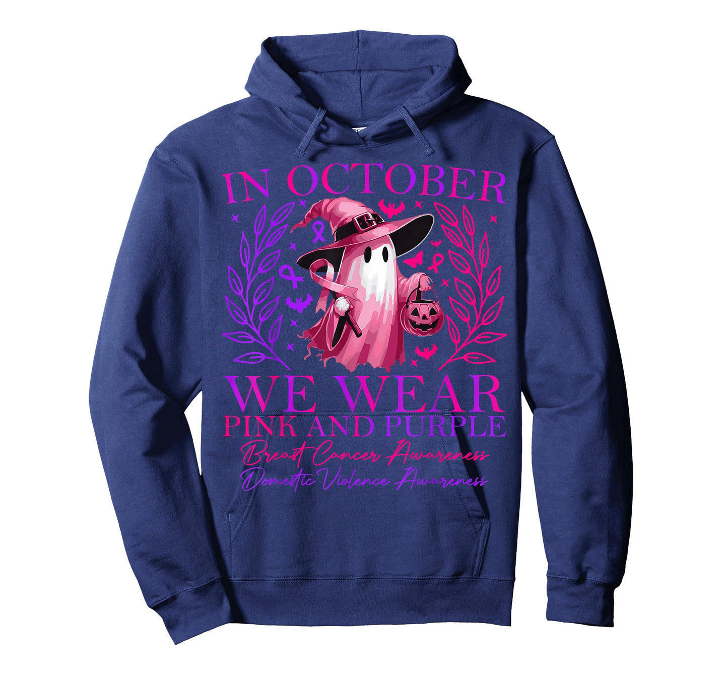 in October We Wear Pink and Purple Witch Ghost Pumpkin 2025 T-Shirt