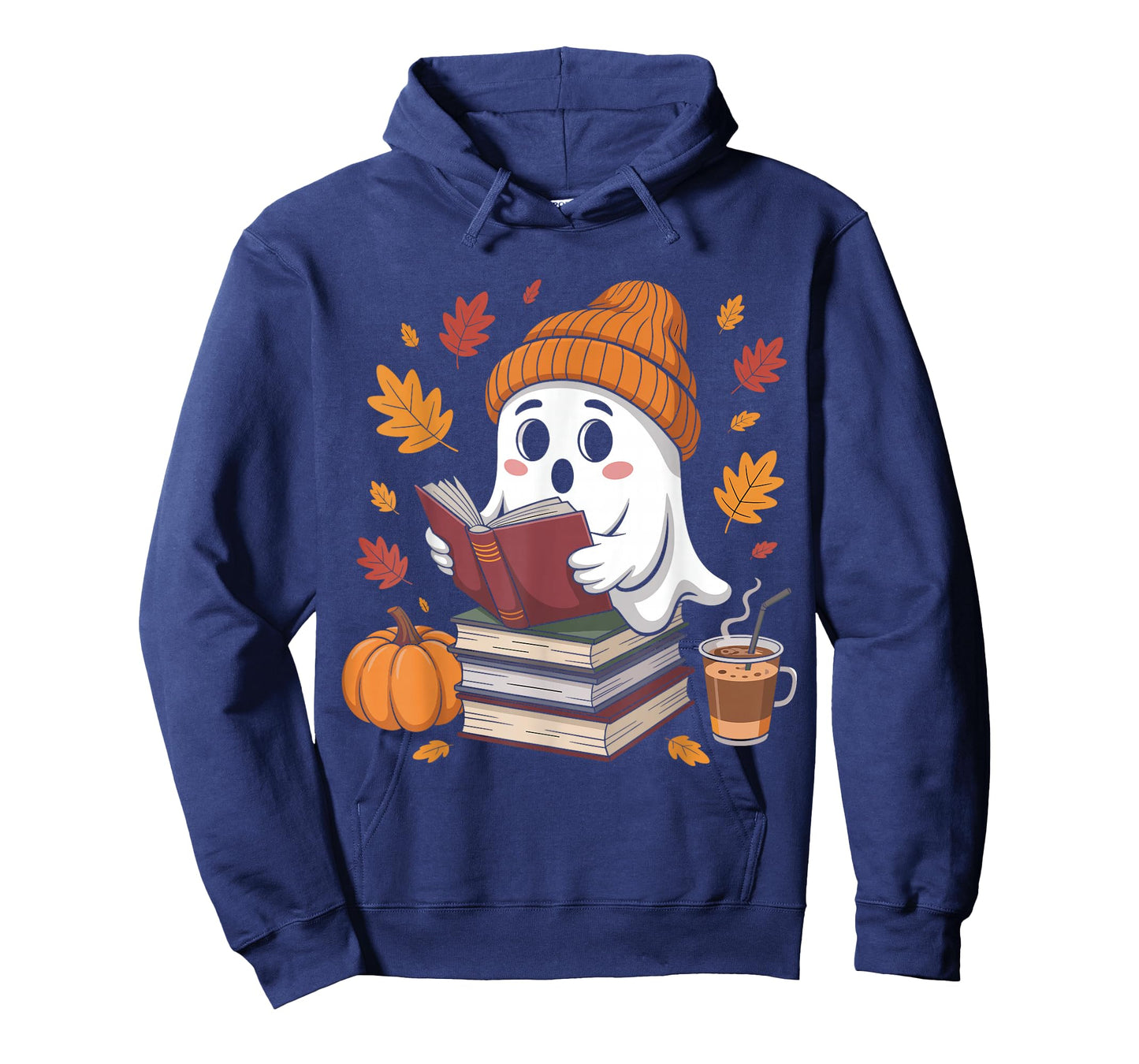 Cute Ghost Reading Book Lovers Halloween Ghost Coffee Women T-Shirt