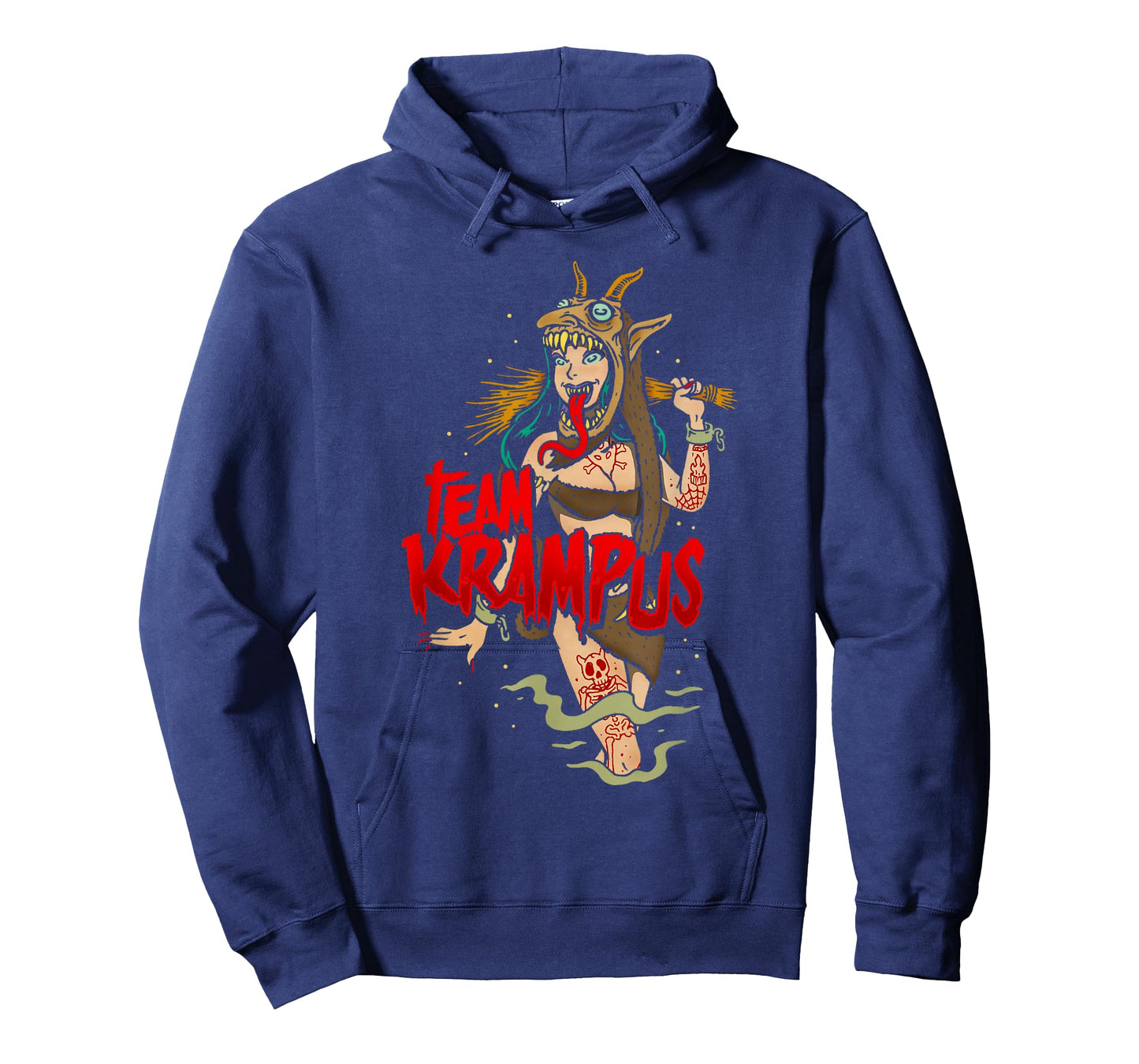 Team Krampus Pinup Goth Emo Girl Christmas T-Shirt