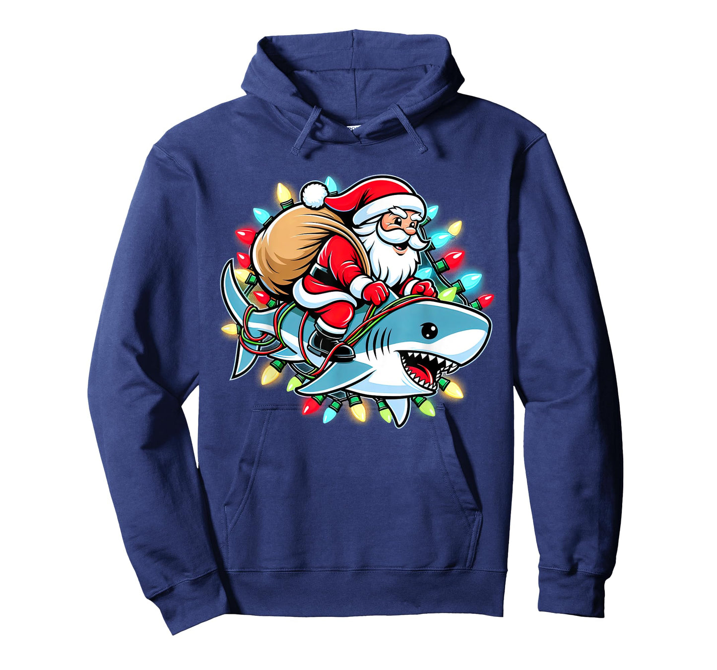 Santa Claus Riding Shark Christmas Boys Merry Sharkmas Xmas T-Shirt