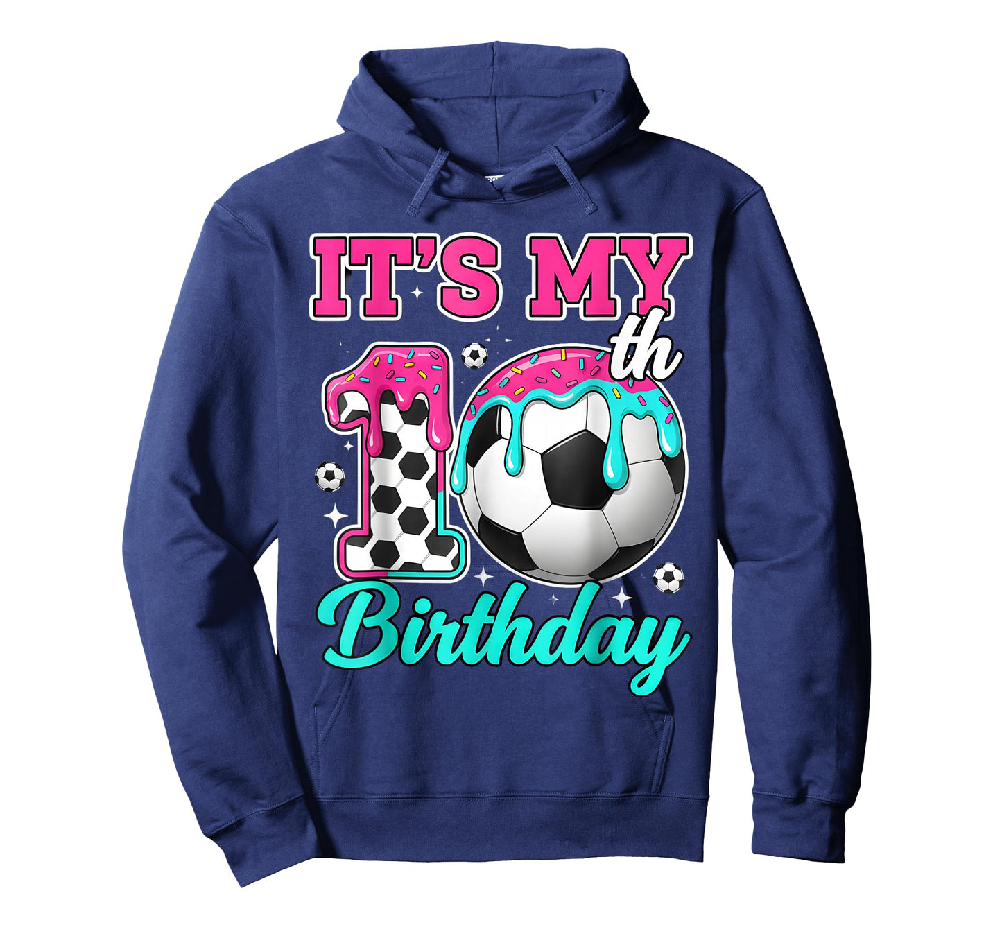 Soccer 10 Year Old Ice Cream Drip Youth 10th Birthday Boy 10 T-Shirt