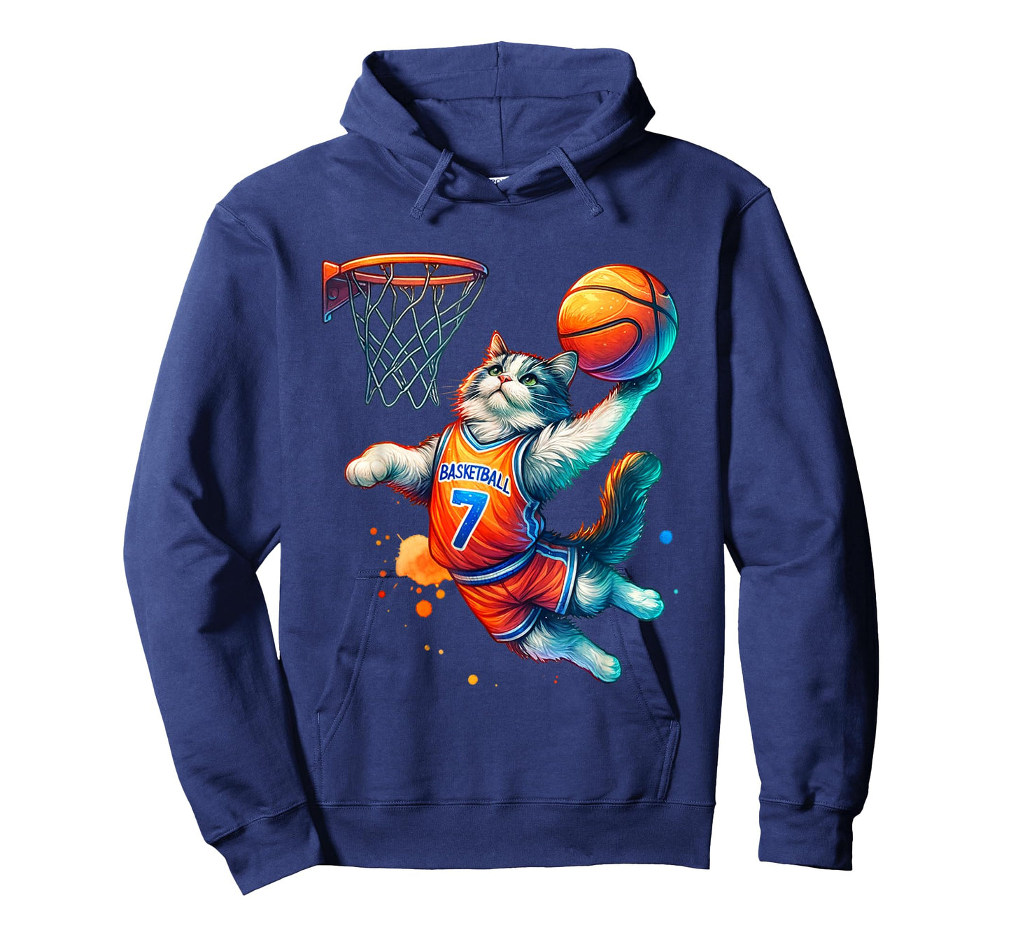Cat Basketball Youth Player Hoop Slam Design Cat lovers T-Shirt