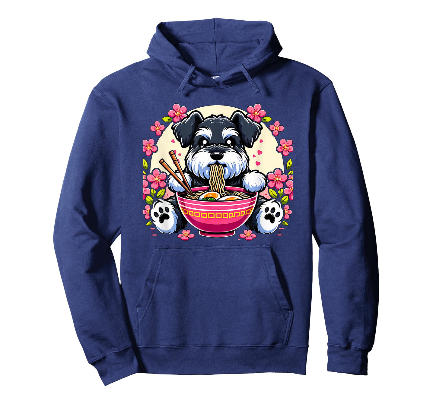 Kawaii Giant Schnauzer Dog Eating Ramen T-Shirt
