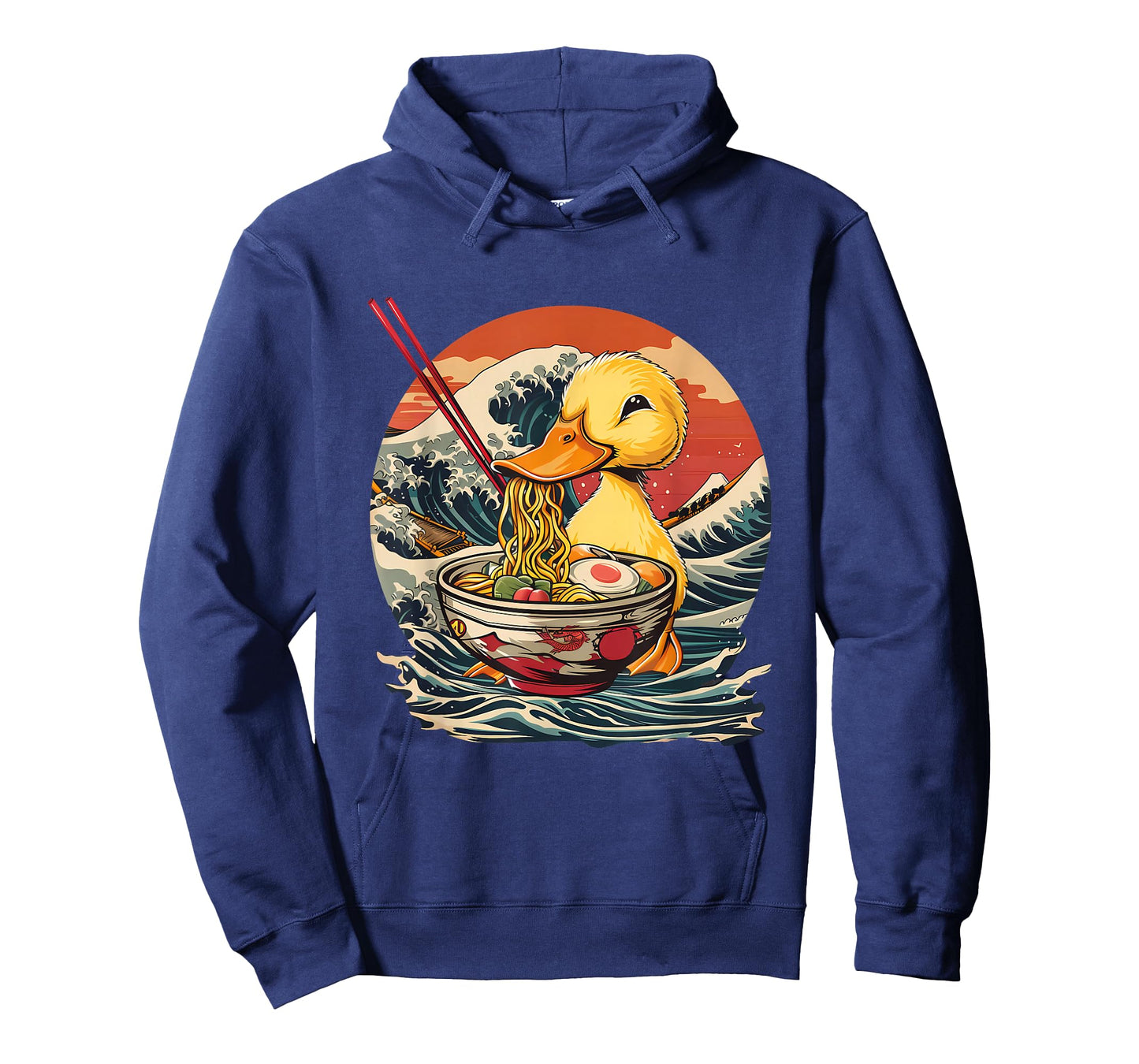 Duck Eating Ramen Noodles Waves Artwork Duck Ramen Bowl T-Shirt