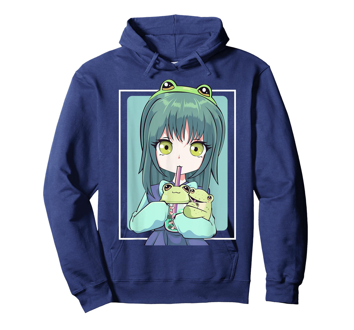 Anime Girl for Frog Lovers and Kawaii Boba Tea Frog Teens T-Shirt