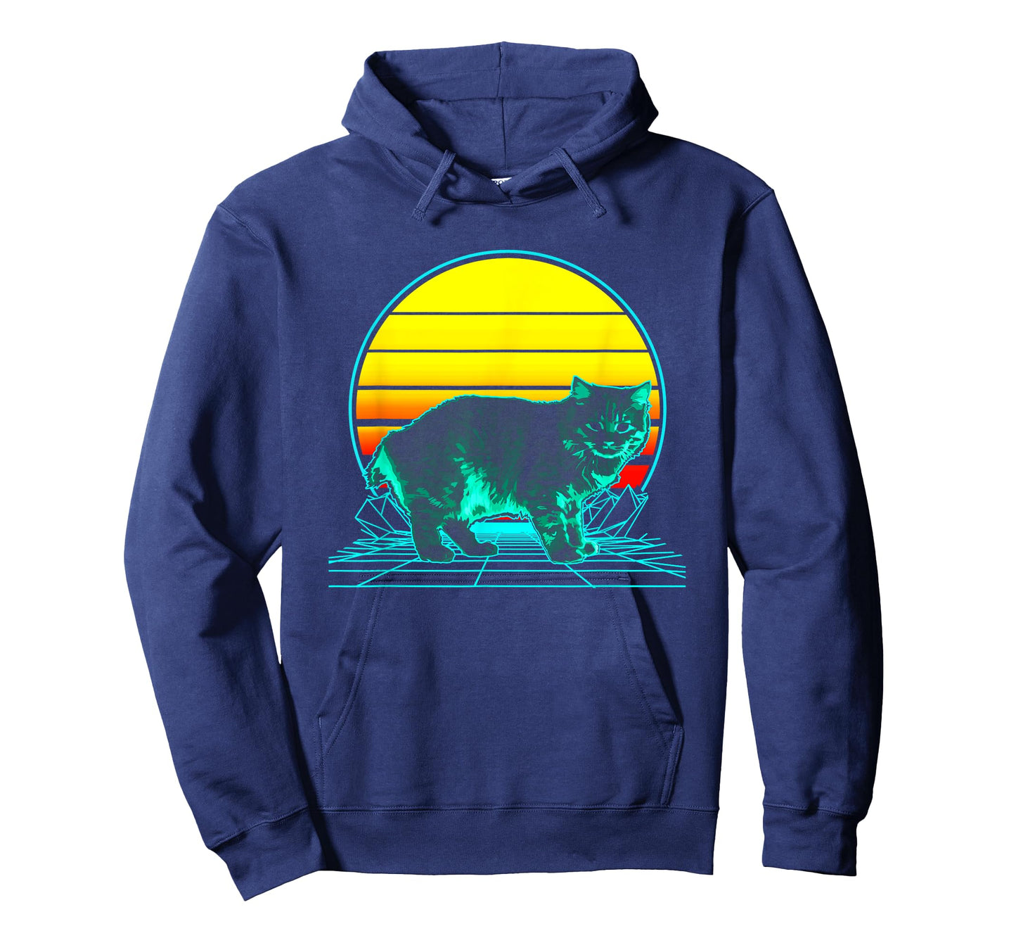 Retro Manx Cat Vaporwave T-Shirt
