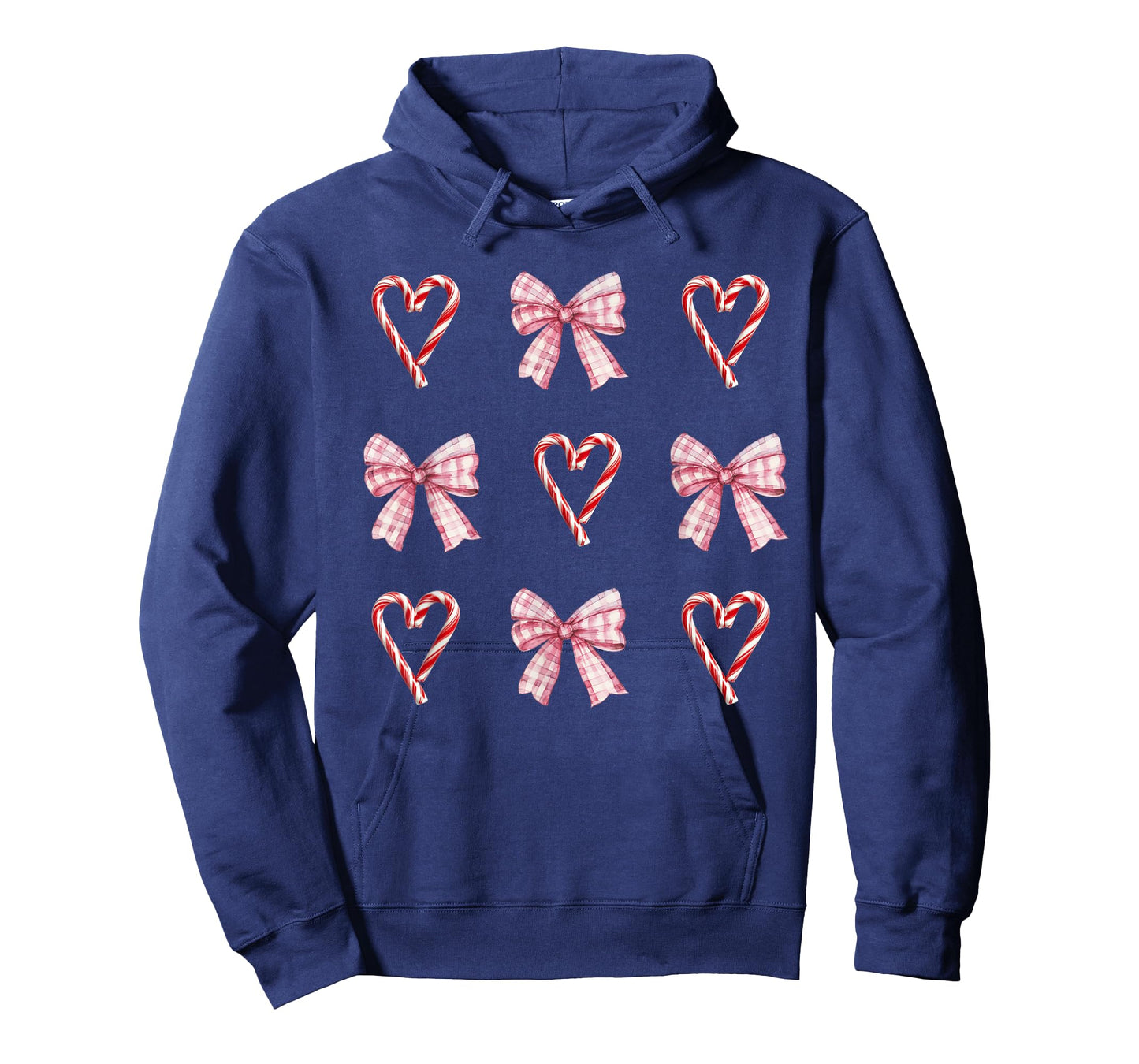 Heart Candy Cane Pink Bow Christmas T-Shirt