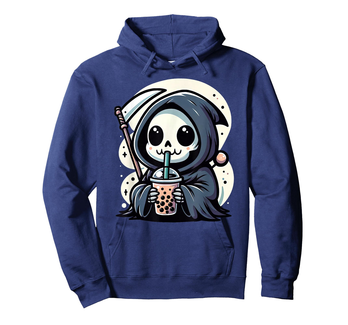 Kawaii Grim Reaper Drink Boba Tea Skeleton Skull Pastel Goth T-Shirt