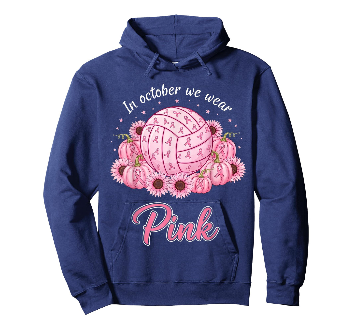 in October We Wear Pink Volleyball Breast Cancer Awareness T-Shirt