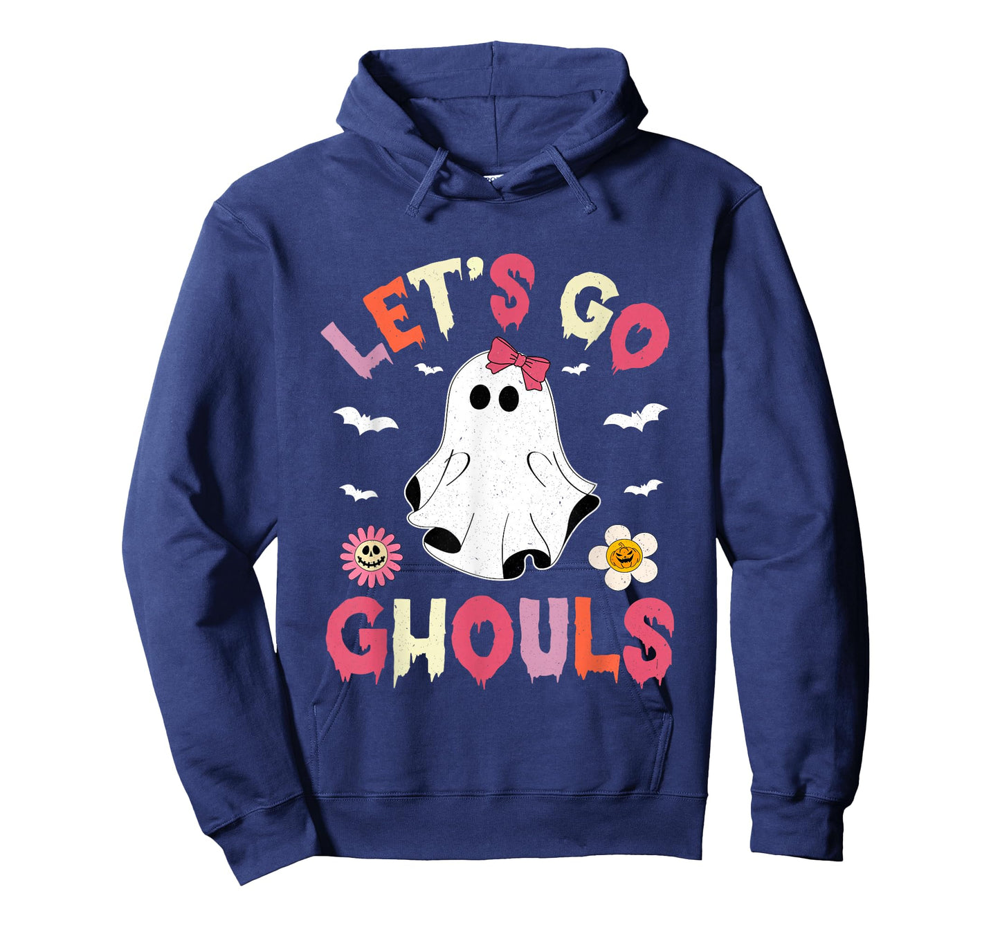 Halloween Lets Go Ghouls Ghost Retro Costume Women Girl Kids T-Shirt