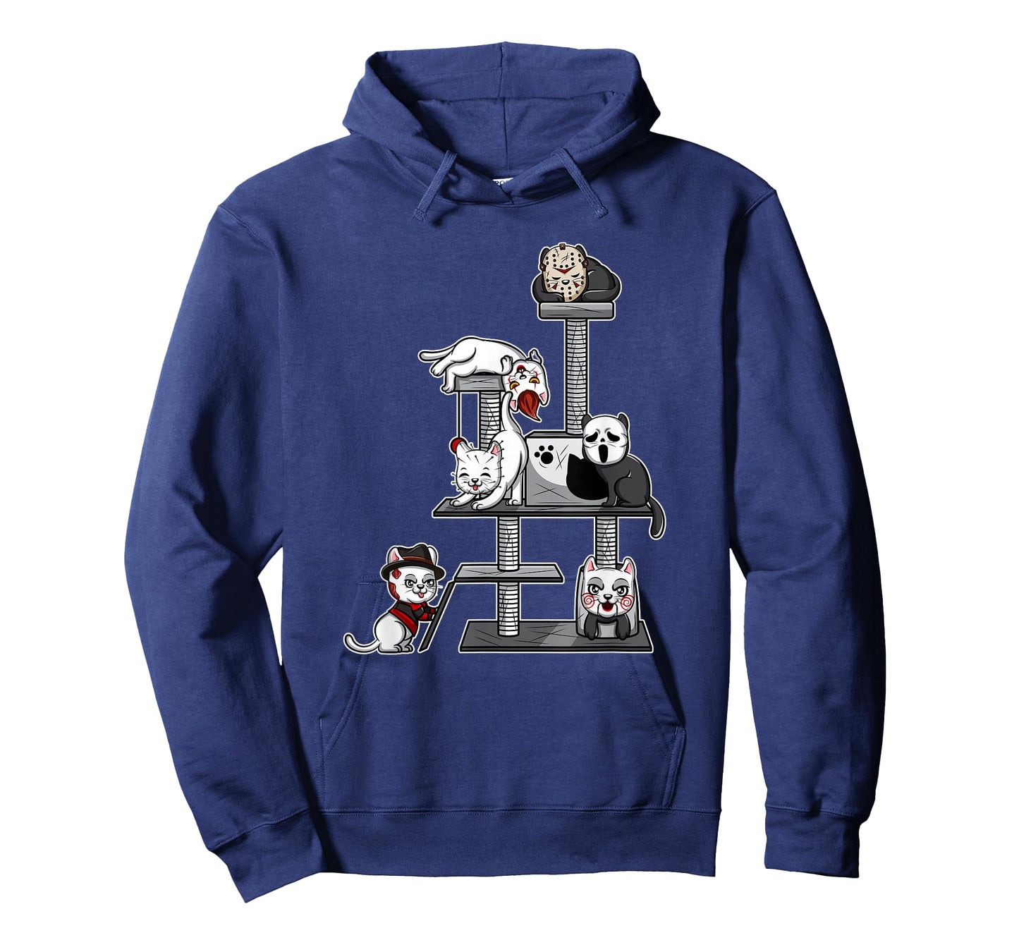 Funny Horror Movie Cats Playing On Cat Tree T-Shirt