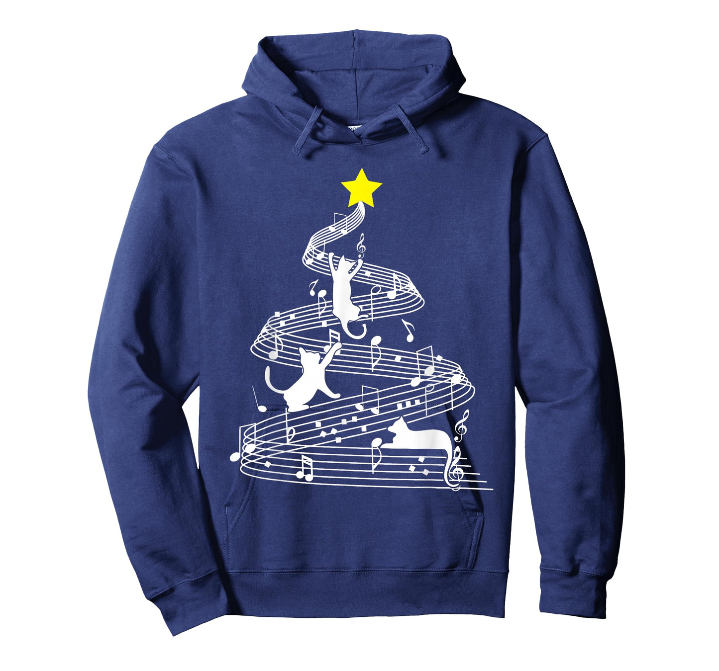 Cat Music Christmas Musician Feline Lover Xmas Pajamas T-Shirt