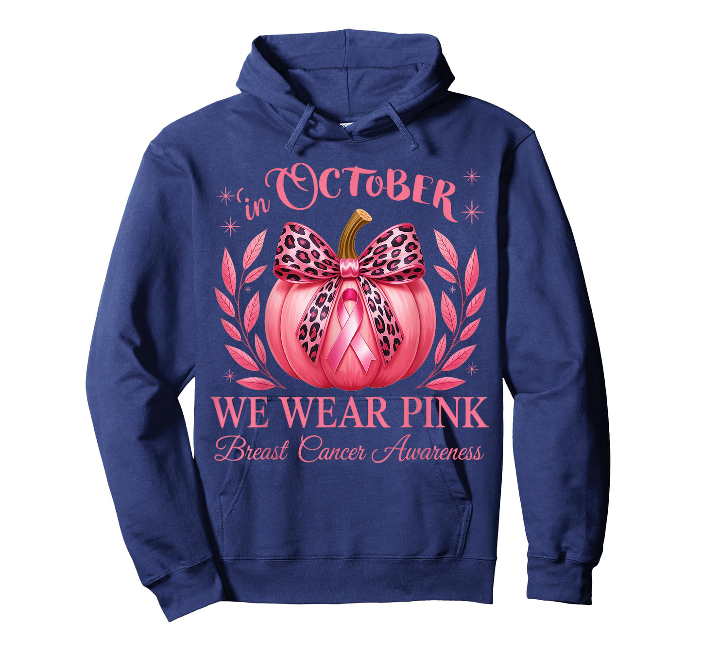 in October We Wear Pink Breast Cancer Awareness Halloween T-Shirt