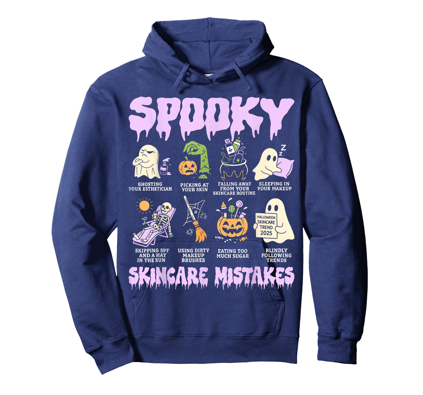 Spooky Skincare Mistakes Funny Halloween Beauty Gift T-Shirt
