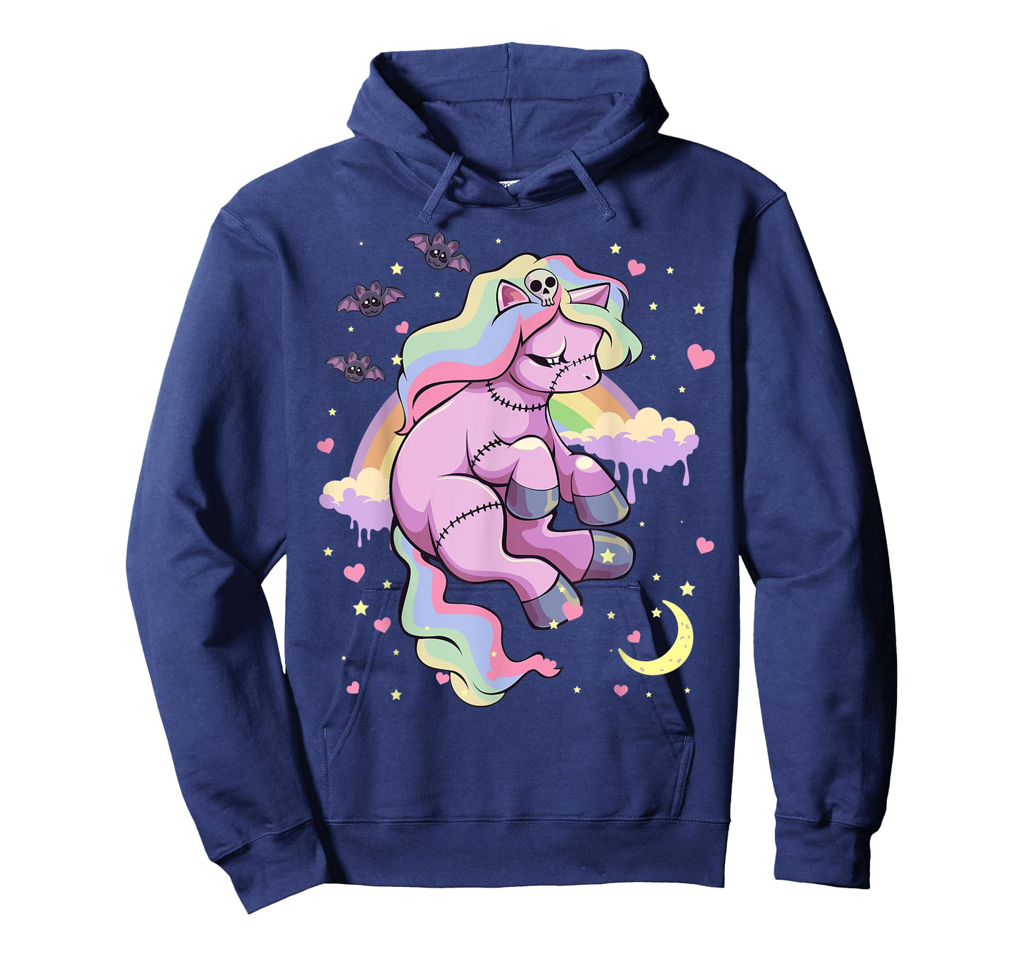 Pastel Goth Kawaii Sad Depressed Unicorn with Rainbow T-Shirt