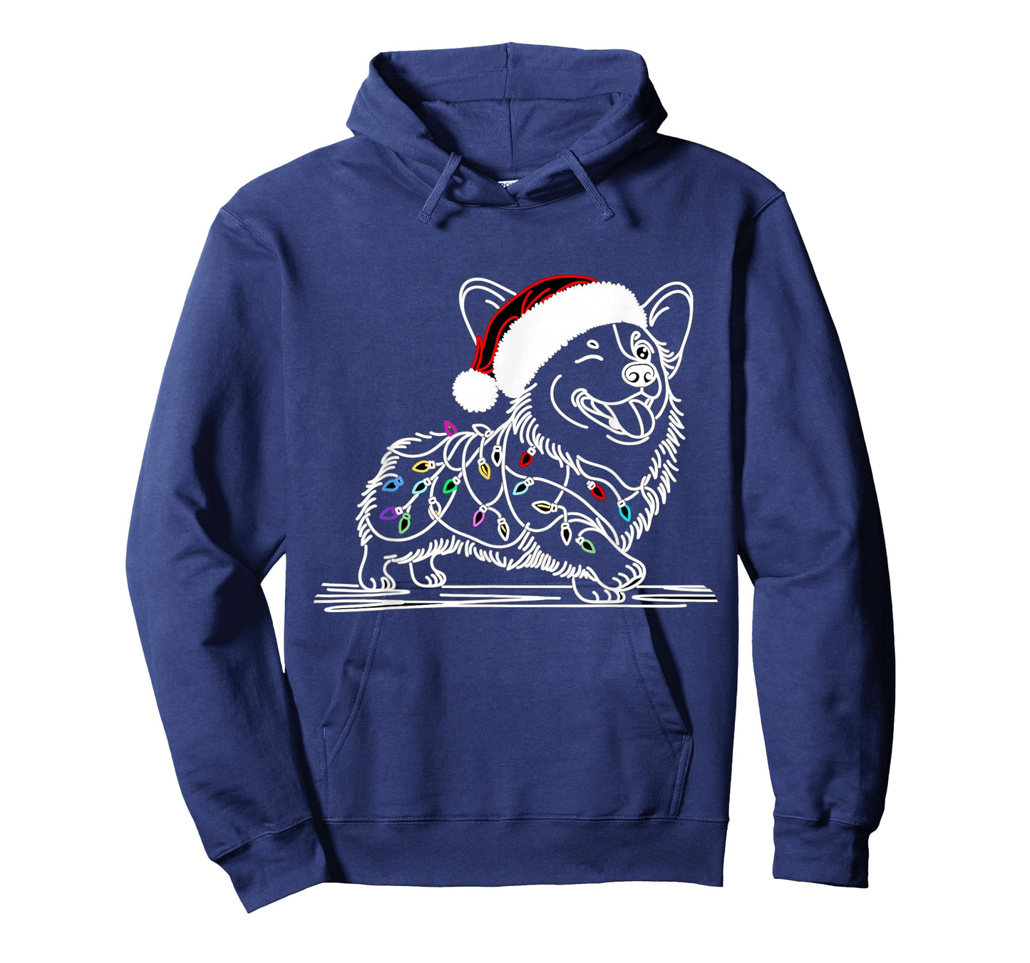 Corgi Santa Christmas Tree Lights, Funny Ugly Pajamas Women T-Shirt