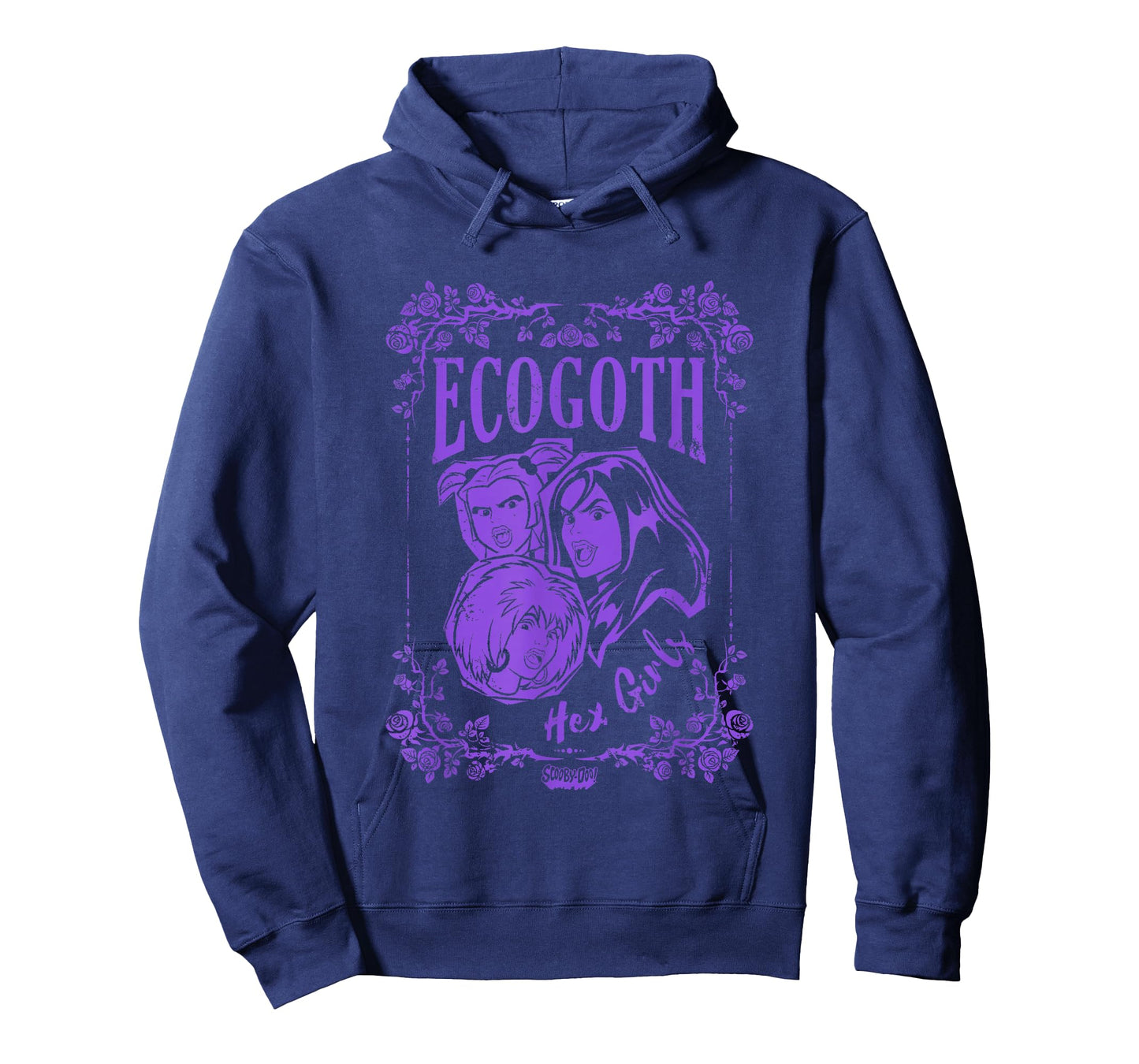 Scooby-Doo Hex Girls Ecogoth Distressed Floral Chest Logo T-Shirt