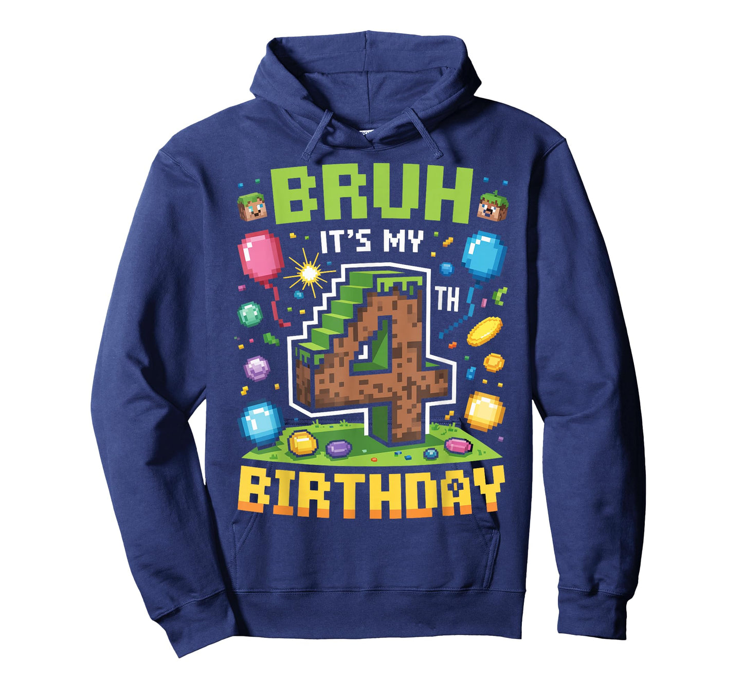 Birthday Boy Shirt Bruh It's My 4th Birthday Video Gamer T-Shirt