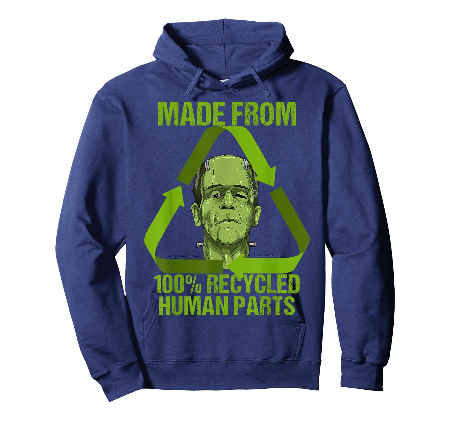 Frankenstein Made from 100% Recycled Human Parts Halloween T-Shirt Small