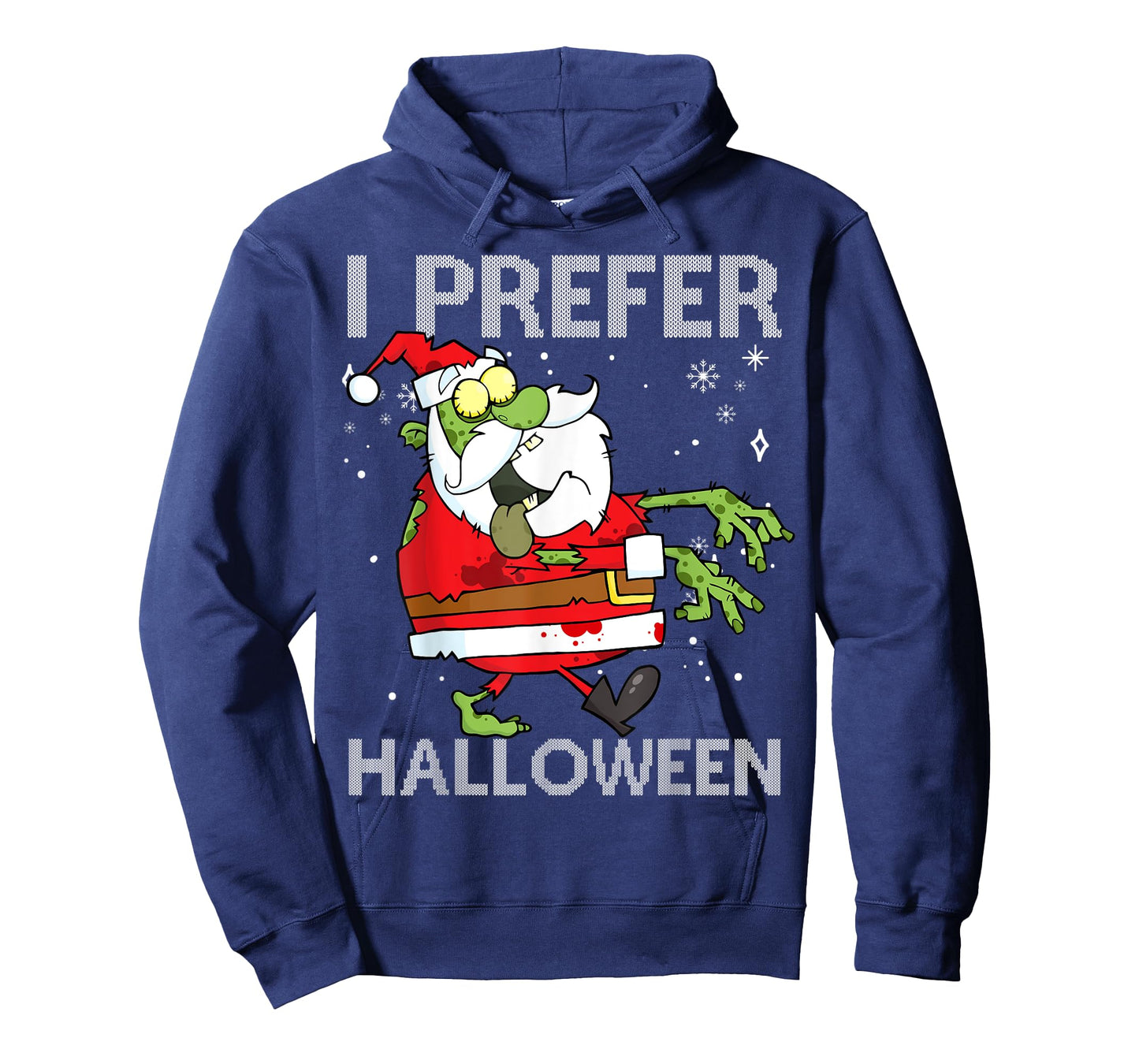 I Prefer Halloween Funny Christmas Zombie Santa Sweater Ugly T-Shirt