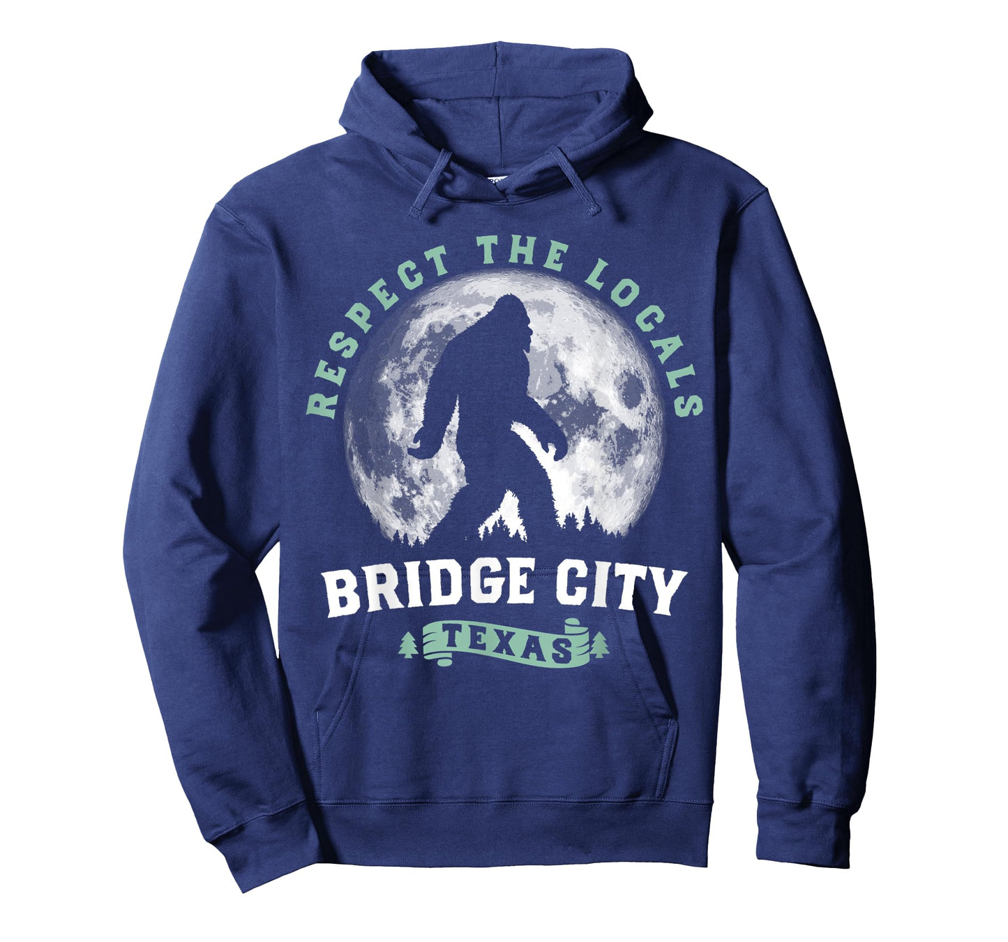 Bridge City Texas Bigfoot Night Walk Retro Moon T-Shirt