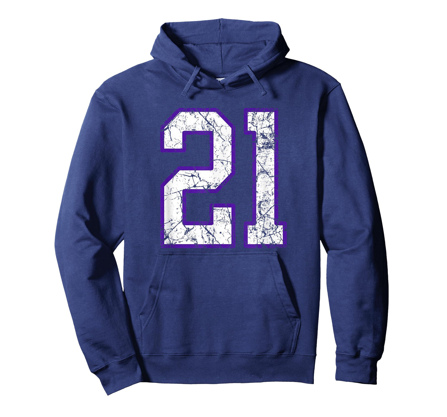 White and Purple Number 21 Jersey Player Uniform #21 T-Shirt