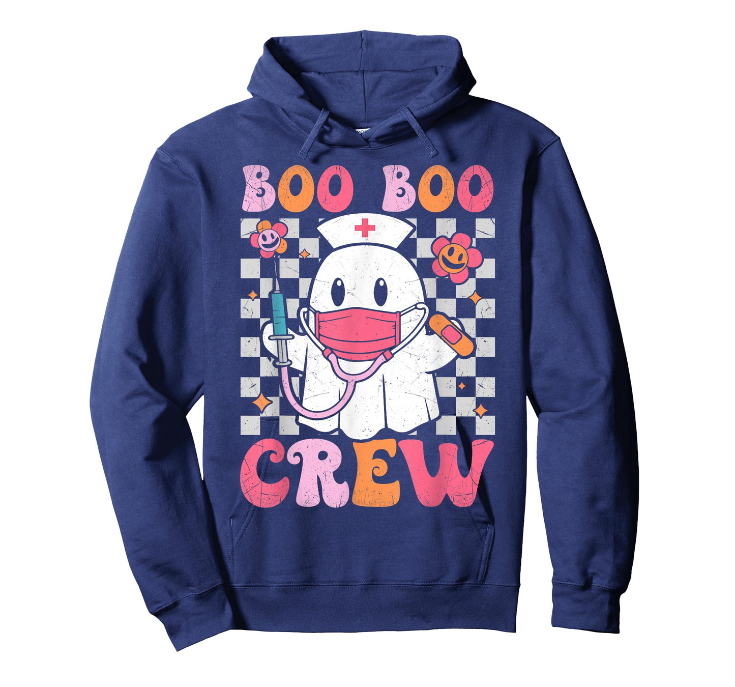 Boo Boo Crew Halloween Ghost Nurse Cute Boo Nursing Groovy T-Shirt