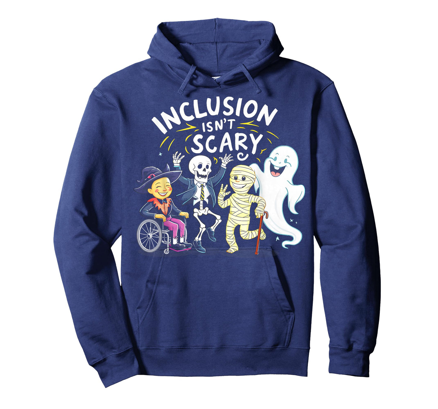 Inclusion Isn't Scary Teacher Skeleton Ghost Cute Halloween T-Shirt