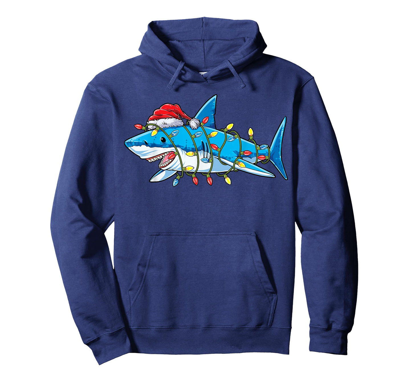 Santa Shark Christmas Lights Sharkmas Tree Xmas Boys Men T-Shirt