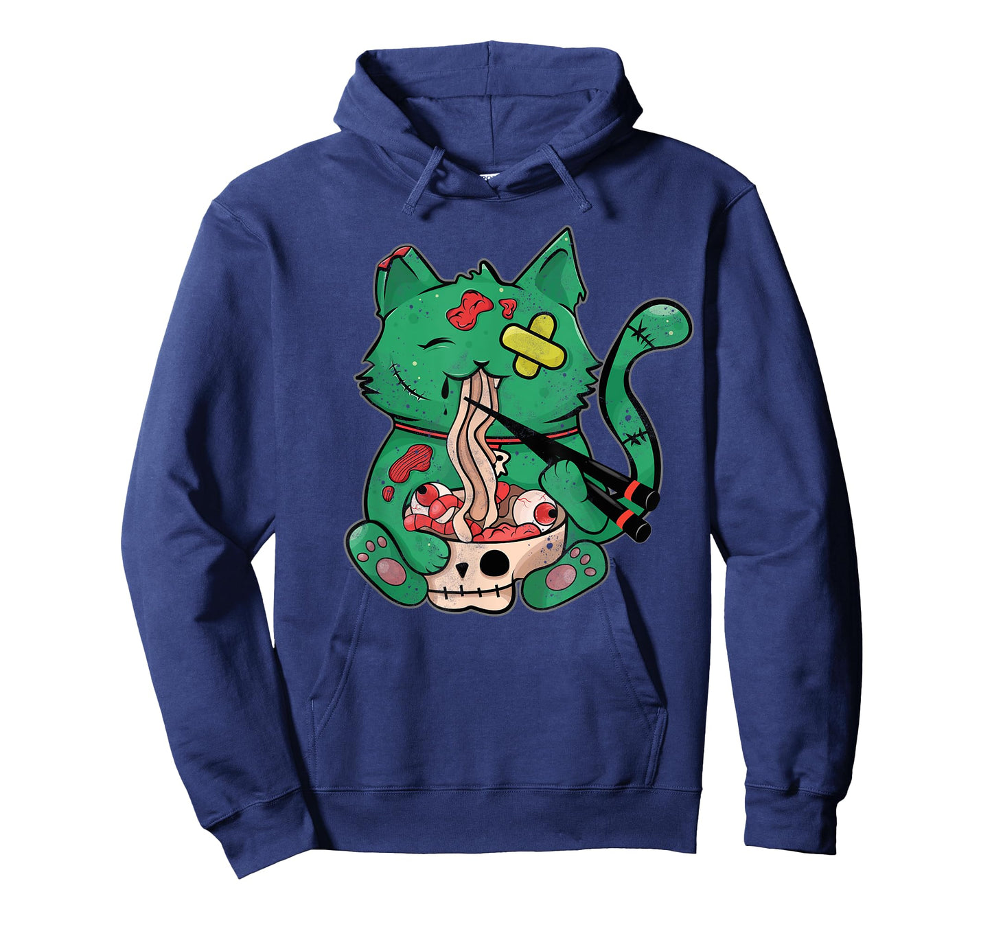 Pastel Goth Kawaii Creepy Cat Eating Ramen Noodles Halloween T-Shirt