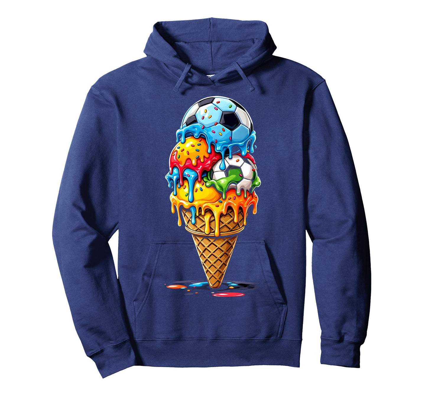 Soccer Drip Boys Girls Ice Cream Drip With Sprinkles Summer T-Shirt