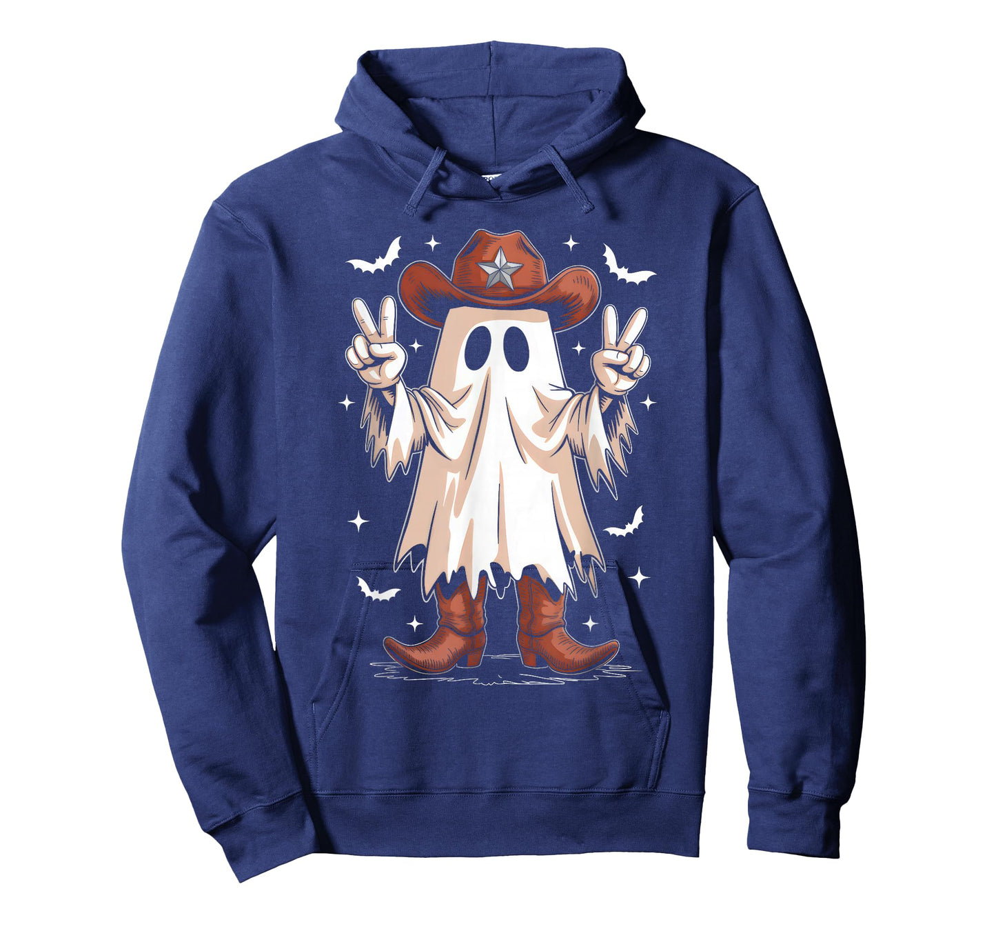 Retro Western Halloween Cowboy Men Boys Halloween Ghost T-Shirt