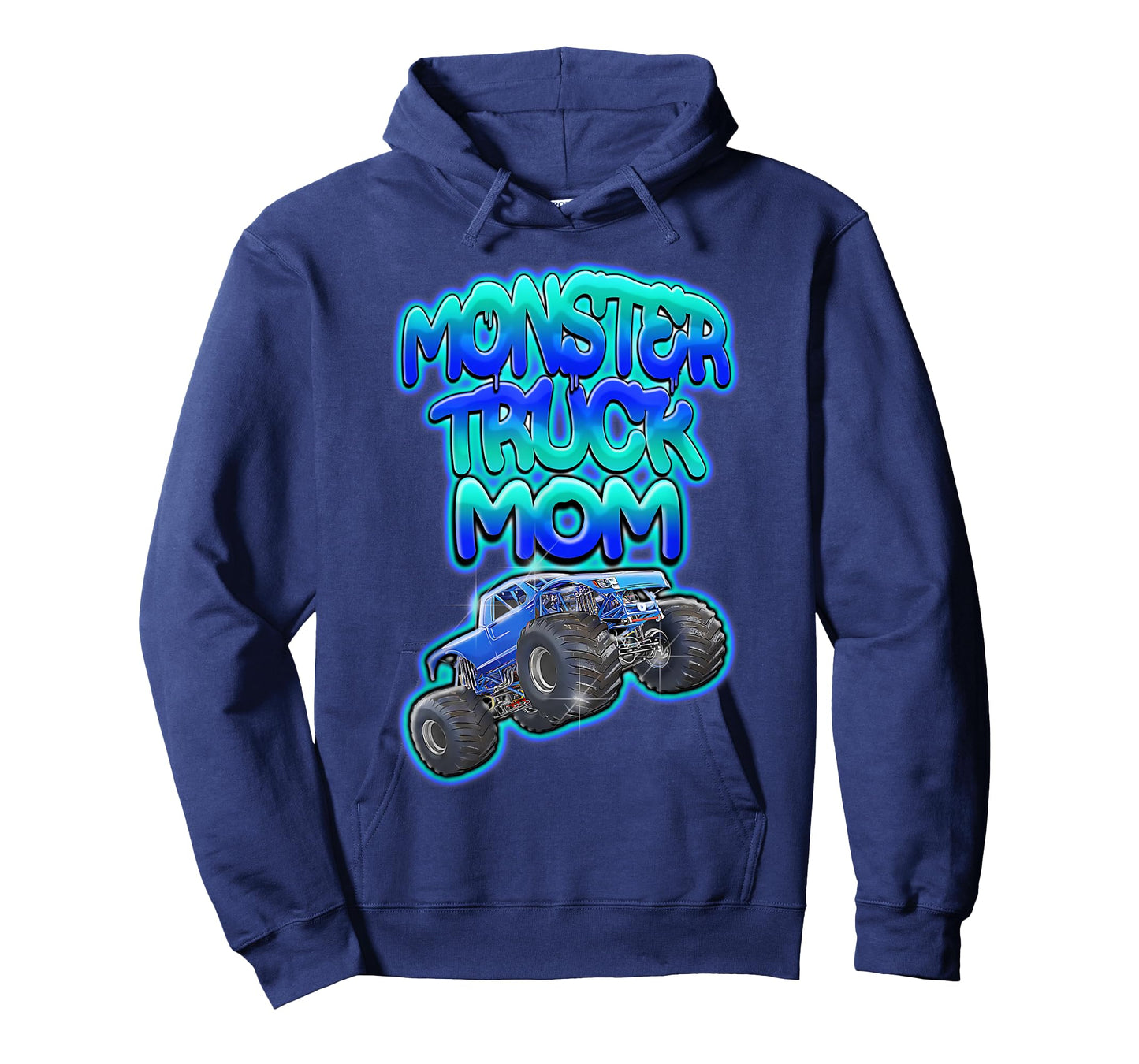 Monster Truck Mom Cool Blue Graffiti Style T-Shirt