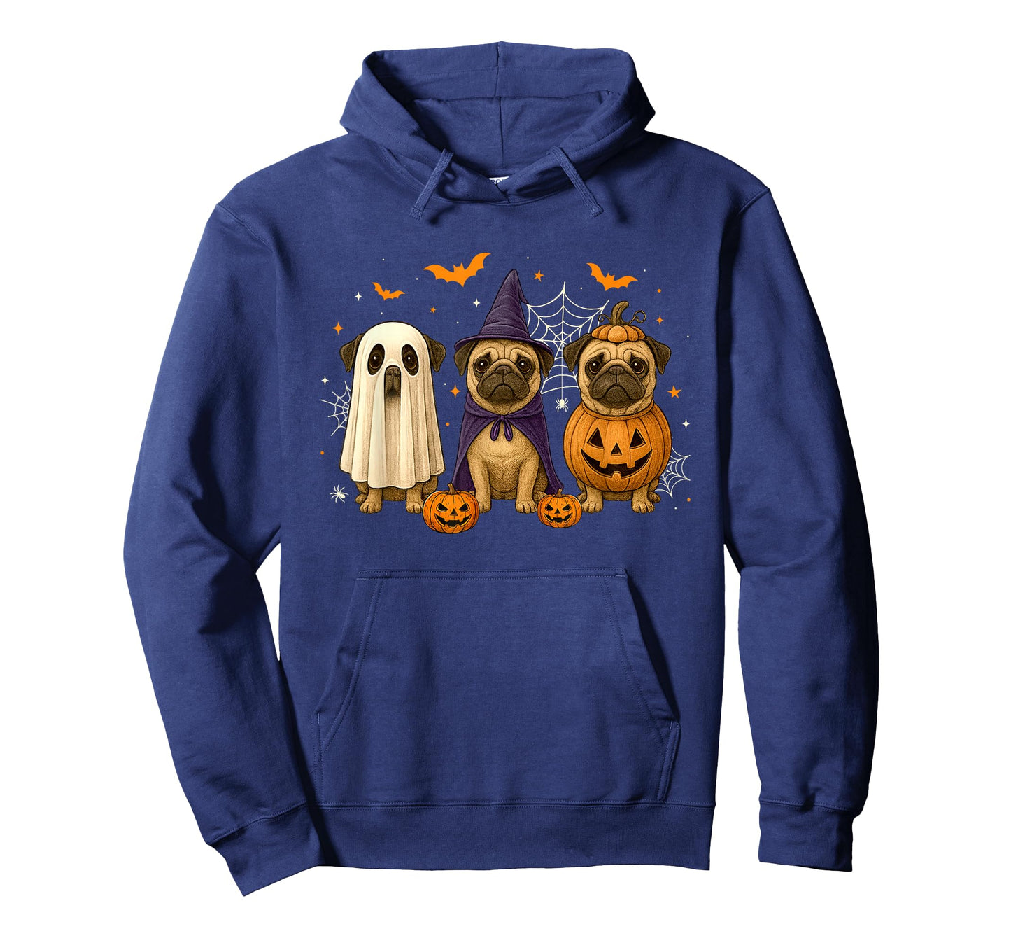 Funny Pug Ghost Witch Pumpkin Halloween Costume Spooky T-Shirt