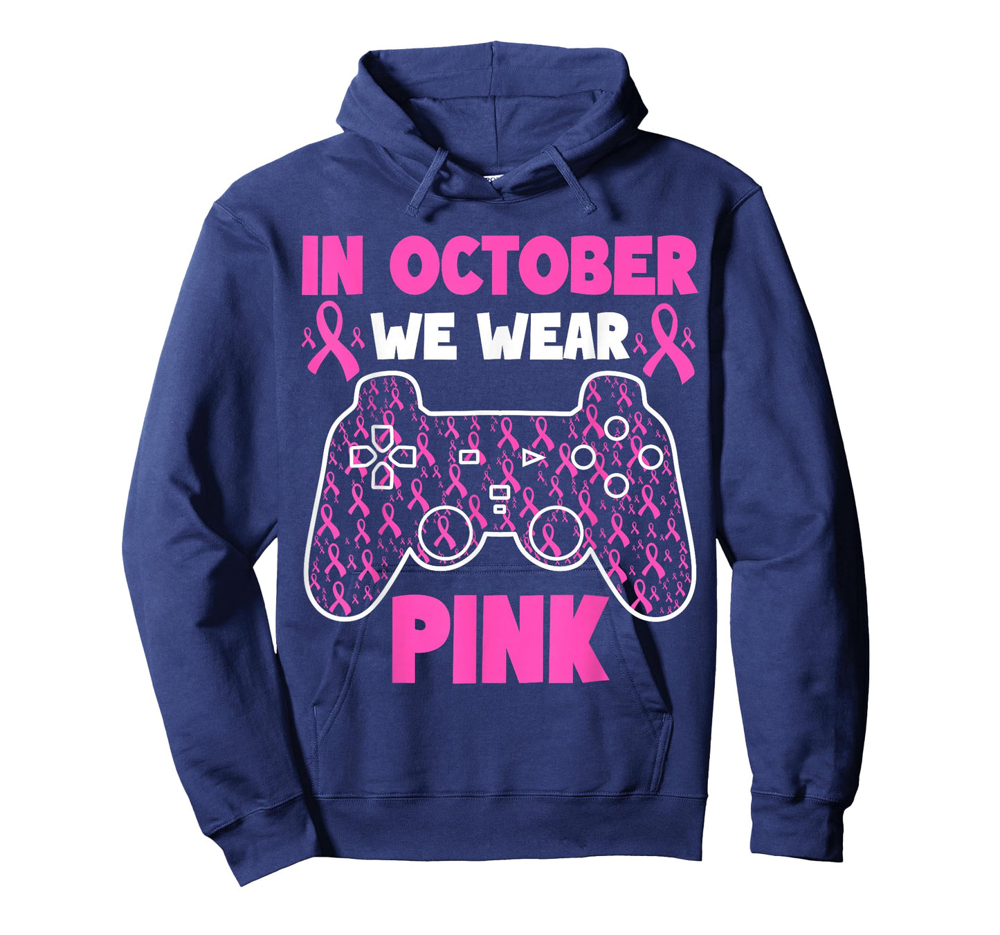 in October We Wear Pink Breast Cancer Gaming Kids Boys Youth T-Shirt