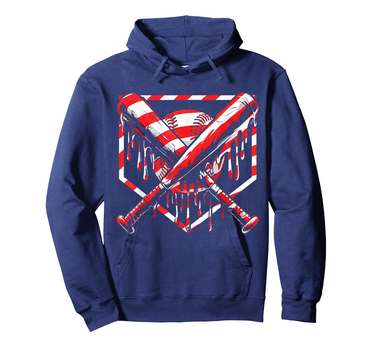 Baseball Candy Cane Christmas Baseball Ice Cream Drip Boys T-Shirt
