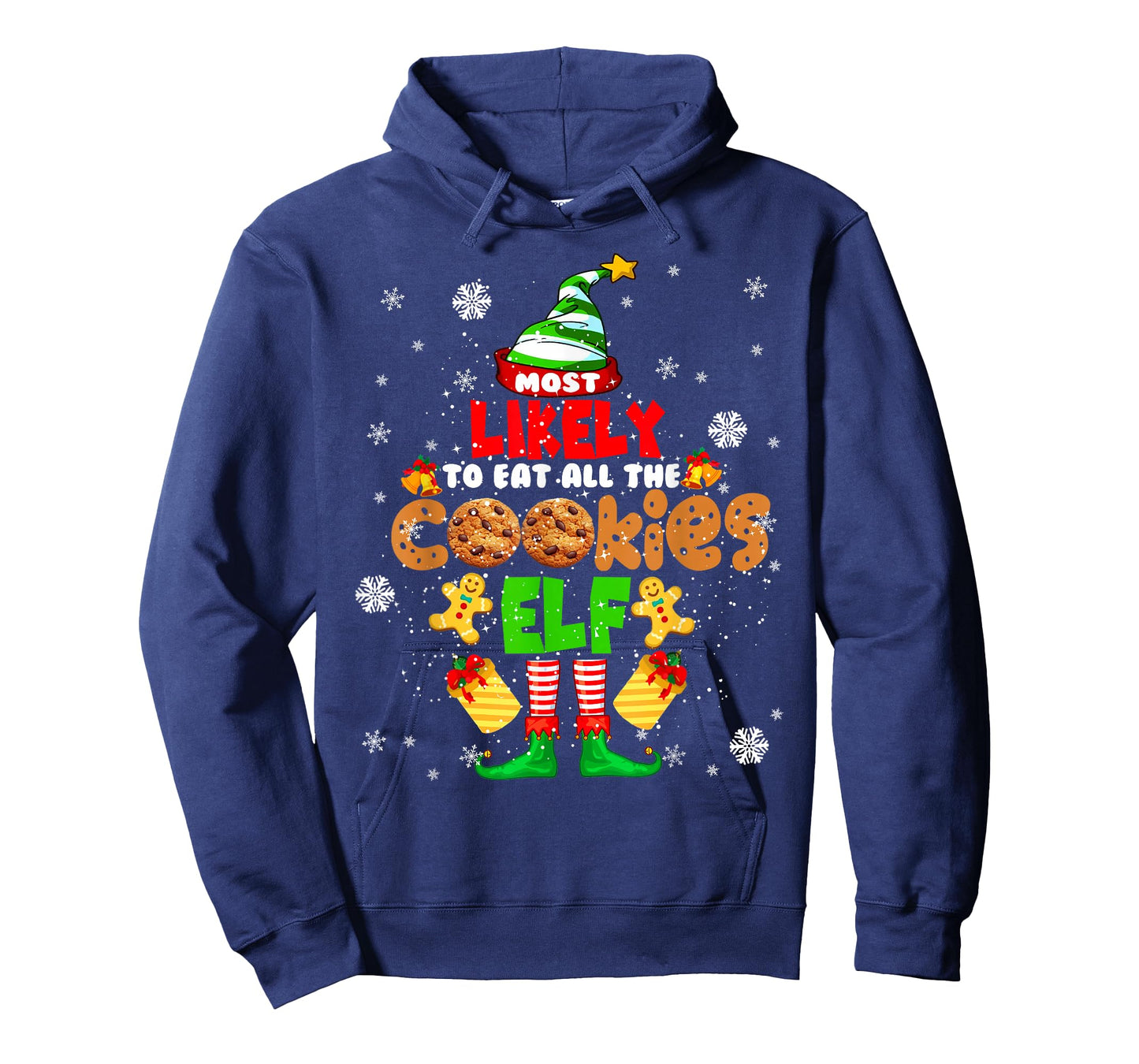 Most Likely To Eat All The Cookies Elf Christmas ELF Cookie T-Shirt