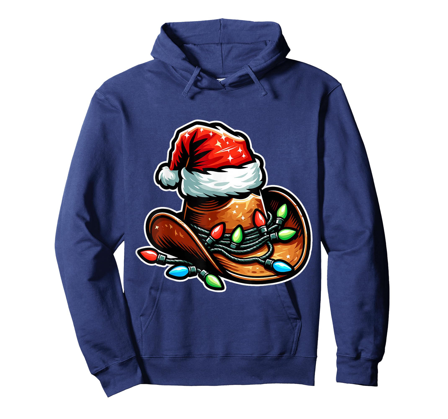 Cowboy Santa Hat Xmas Reindeer Rodeo Christmas In Texas T-Shirt