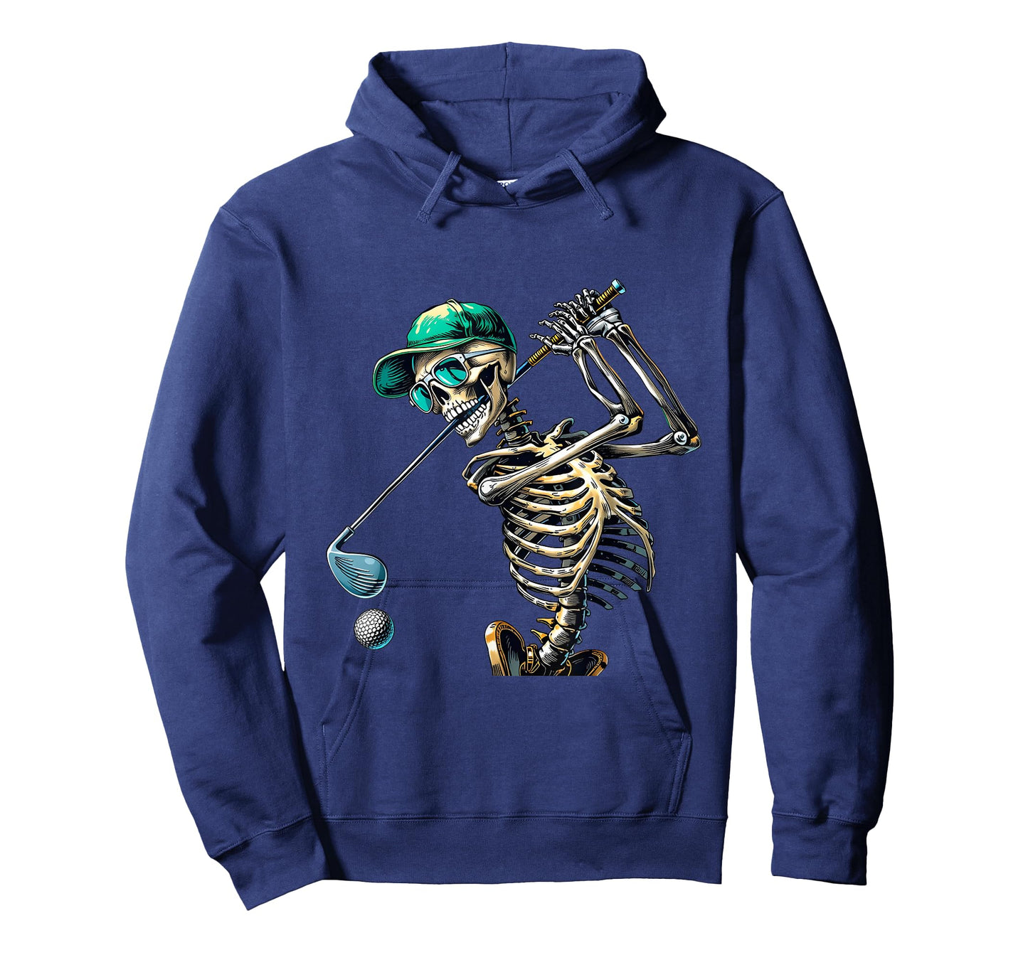 Skeleton Golf Halloween Golfer Golf Player Funny Men Dad T-Shirt