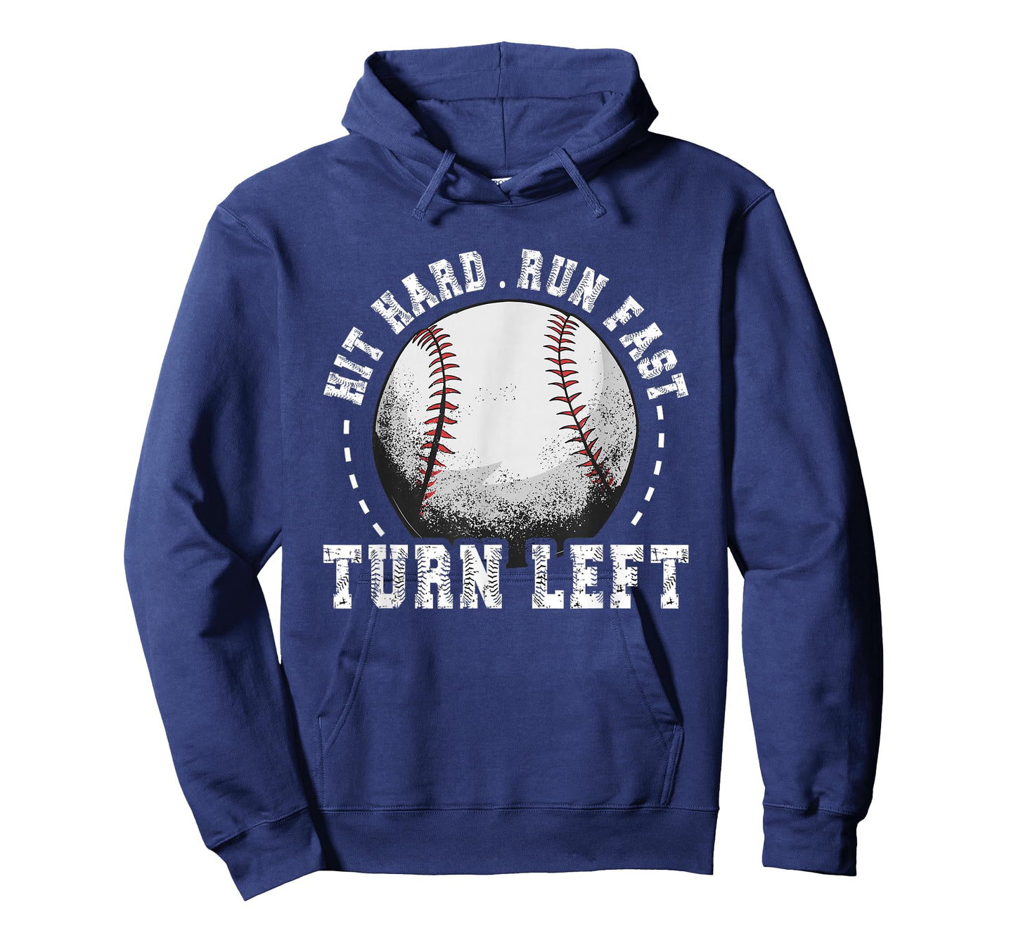 Hit Hard Run Fast Turn Left Baseball Player T-Shirt